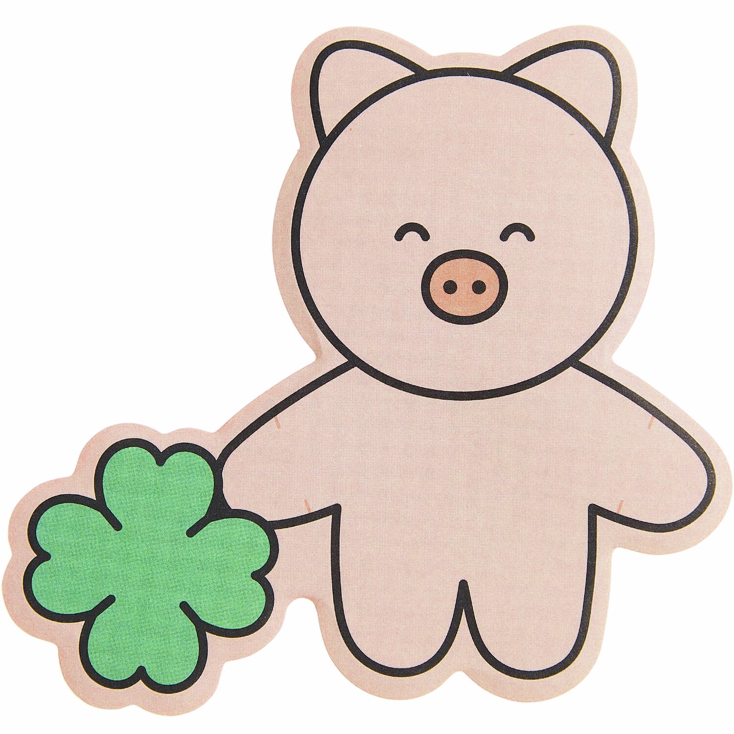 Paper Poetry Haftnotizen Schwein: Rosa Schwein mit Kleeblatt, 85x81mm, 25 Blatt, ideal für Notizen.