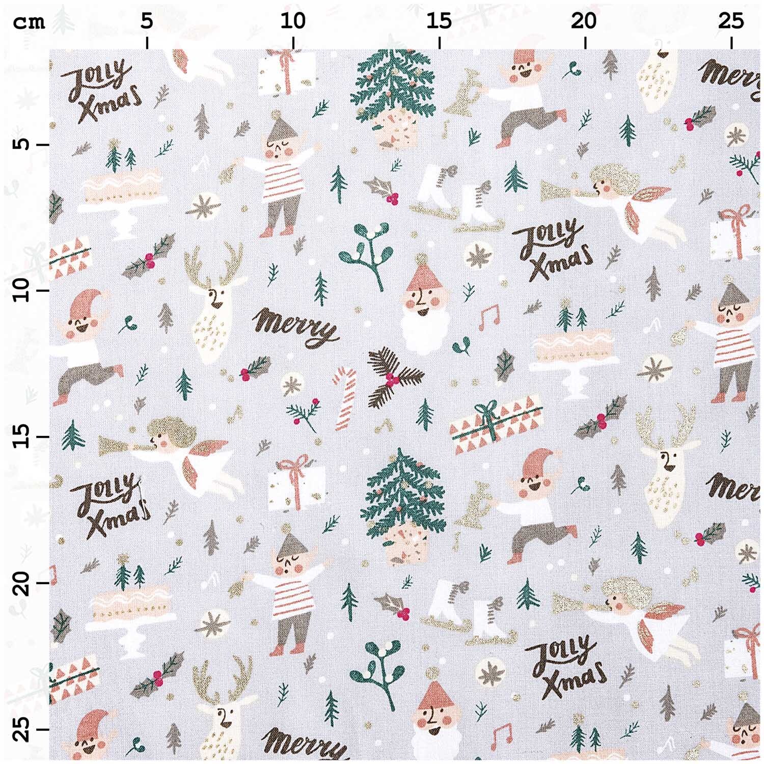 Druckstoff Elfen grau-gold-neon 50x140cm Druckstoff Elfen grau-gold-neon 50x140cm