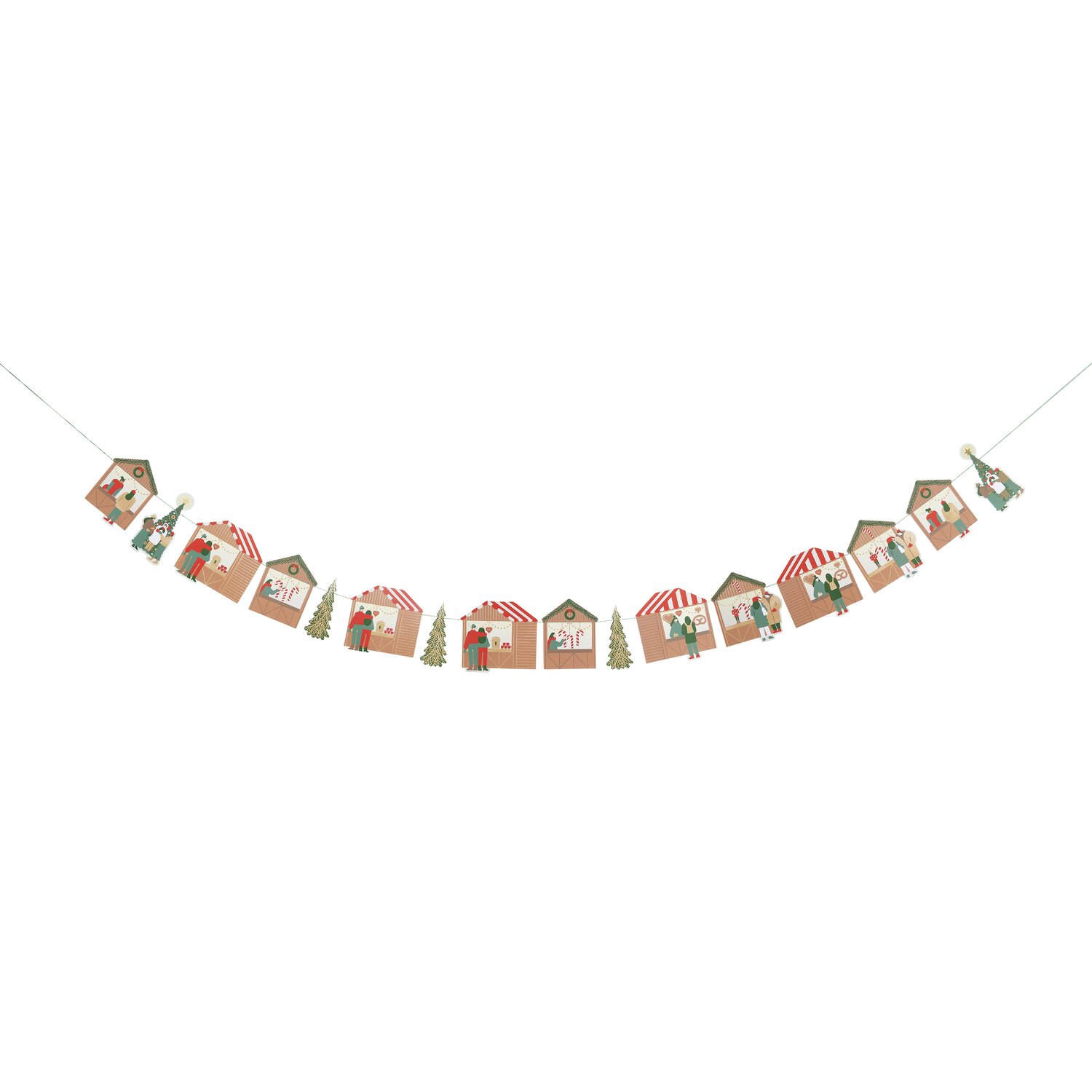 Paper Poetry Genähte Girlande Weihnachtsmarkt 2,3m von Rico Design