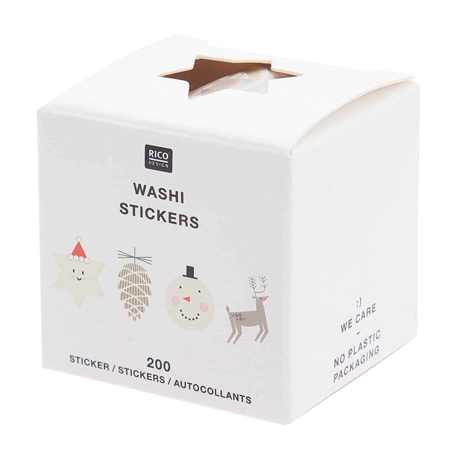 Washi Sticker Christmas Figuren in weißer Verpackung