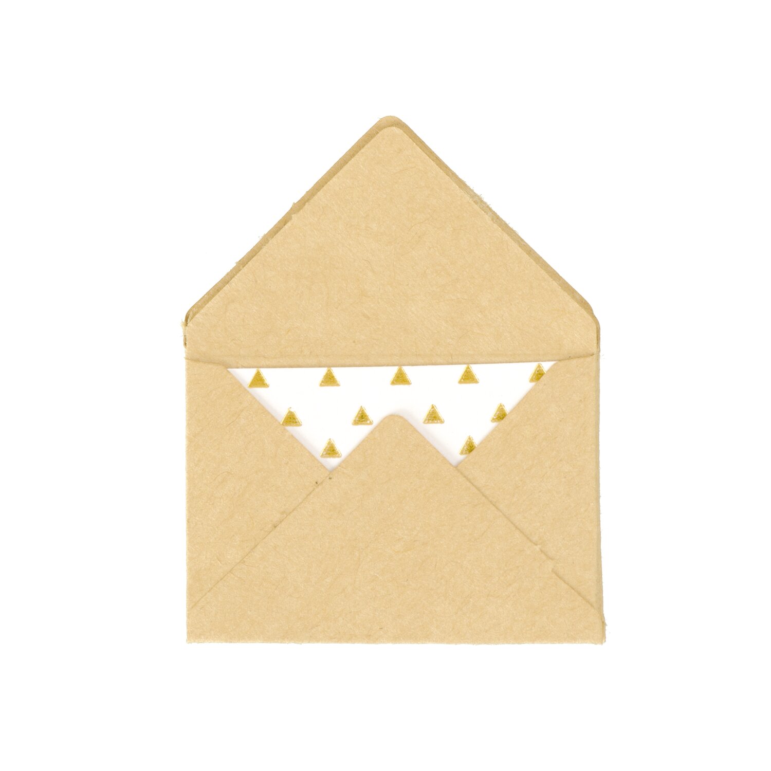 Paper Poetry Mini Briefe Kraftpapier 3x4,5cm 10 Stück, Umschlag aus Naturkarton mit weißem Einsatz und goldfarbenen Dreiecken, Bastelzubehör von Rico Design