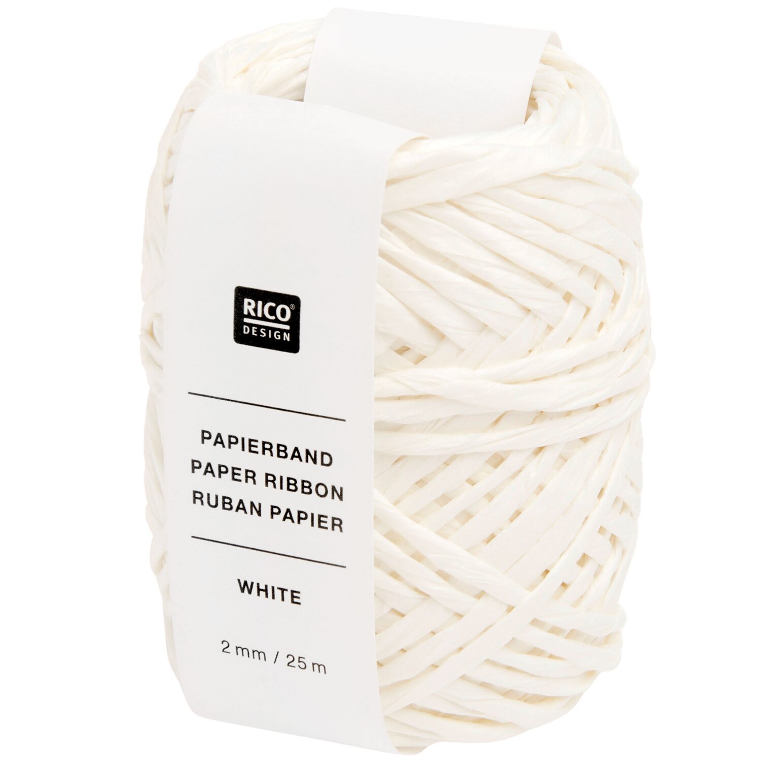 Papierband 2mmx25m Farbe Weiß von Rico Design