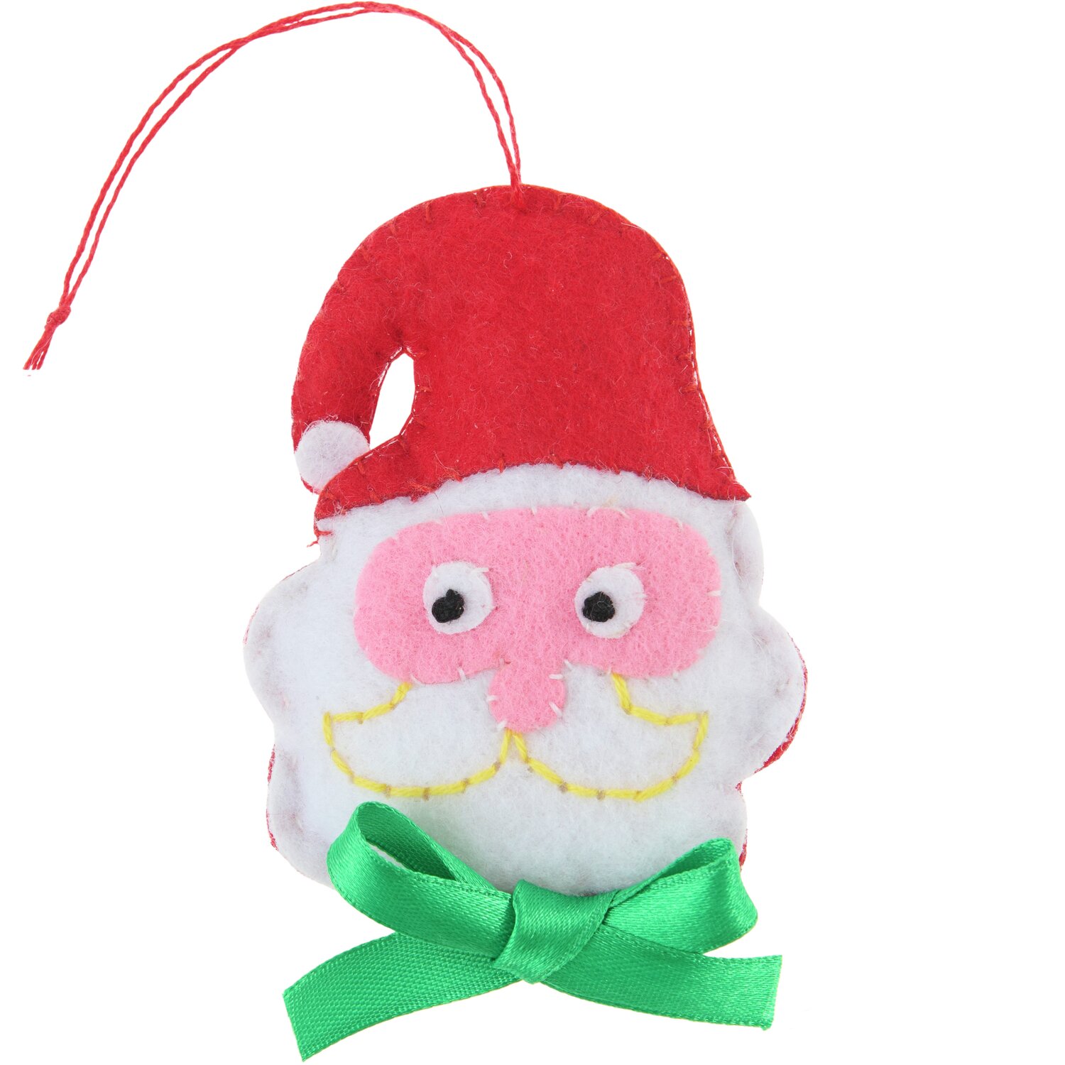 Aufhänger Filz-Santa mit Schleife Rot/Weiß 8,5x5,8x2cm von Rico Design