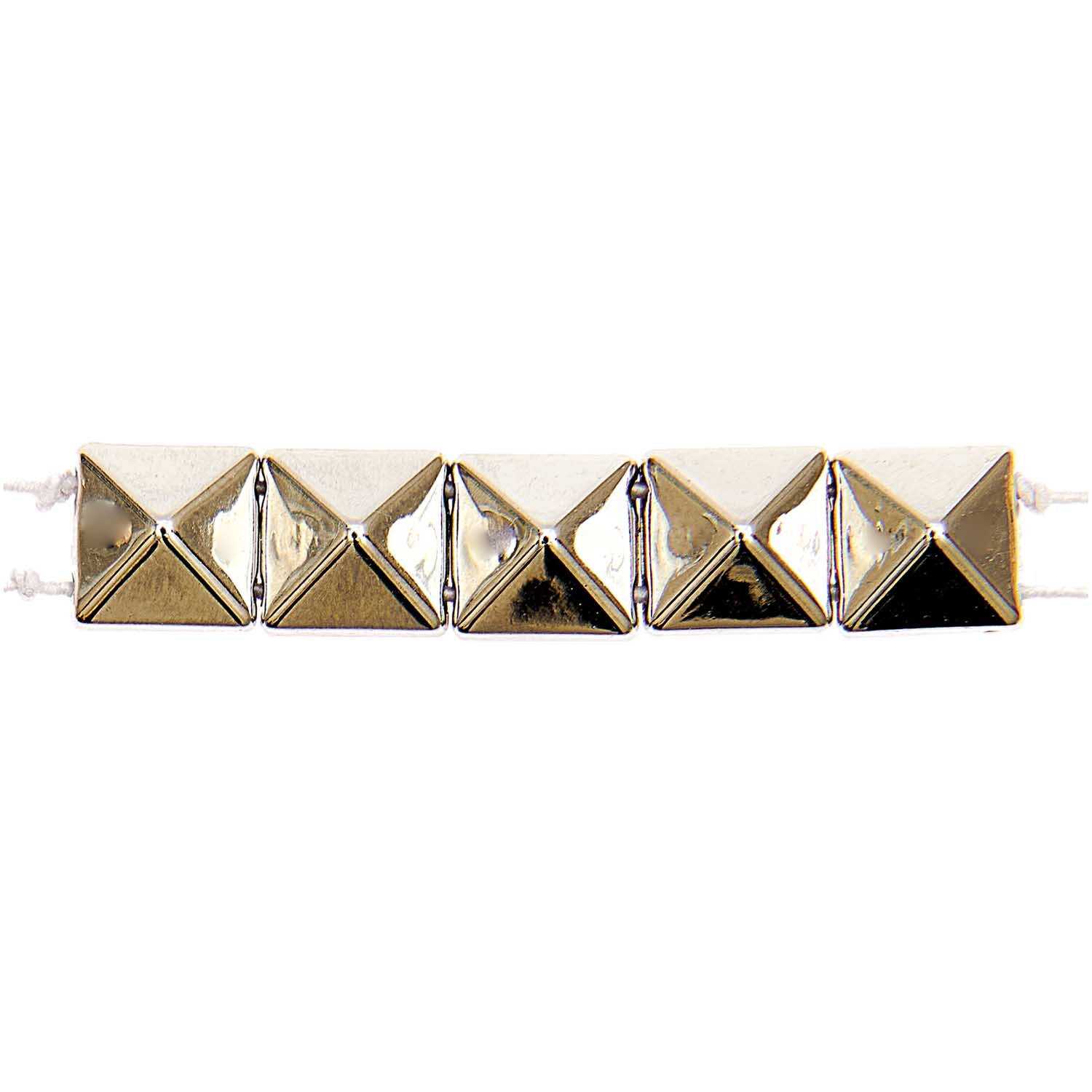 itoshii Pyramiden Perlen quadratisch silber