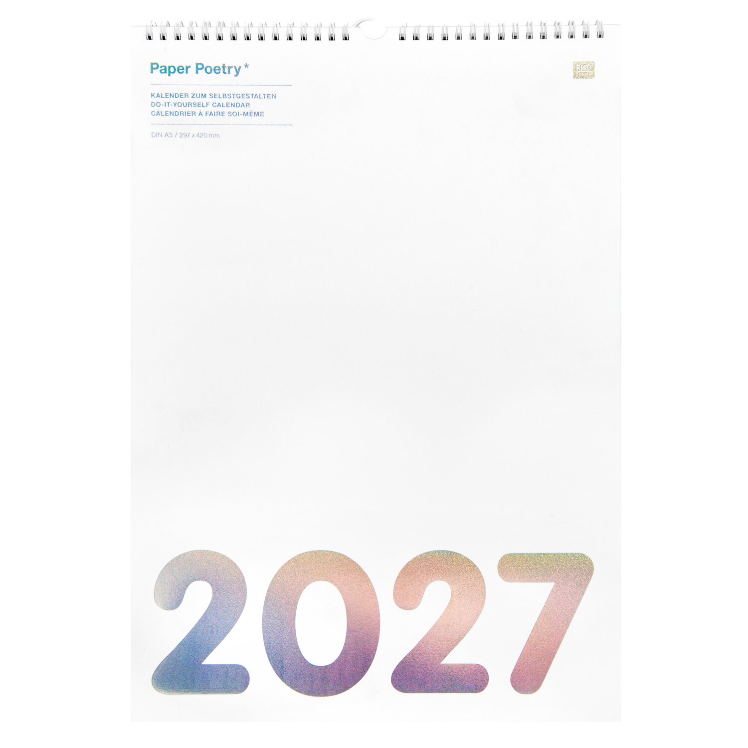 Paper Poetry Bastelkalender 2027 A3 Farbe Weiß von Rico Design