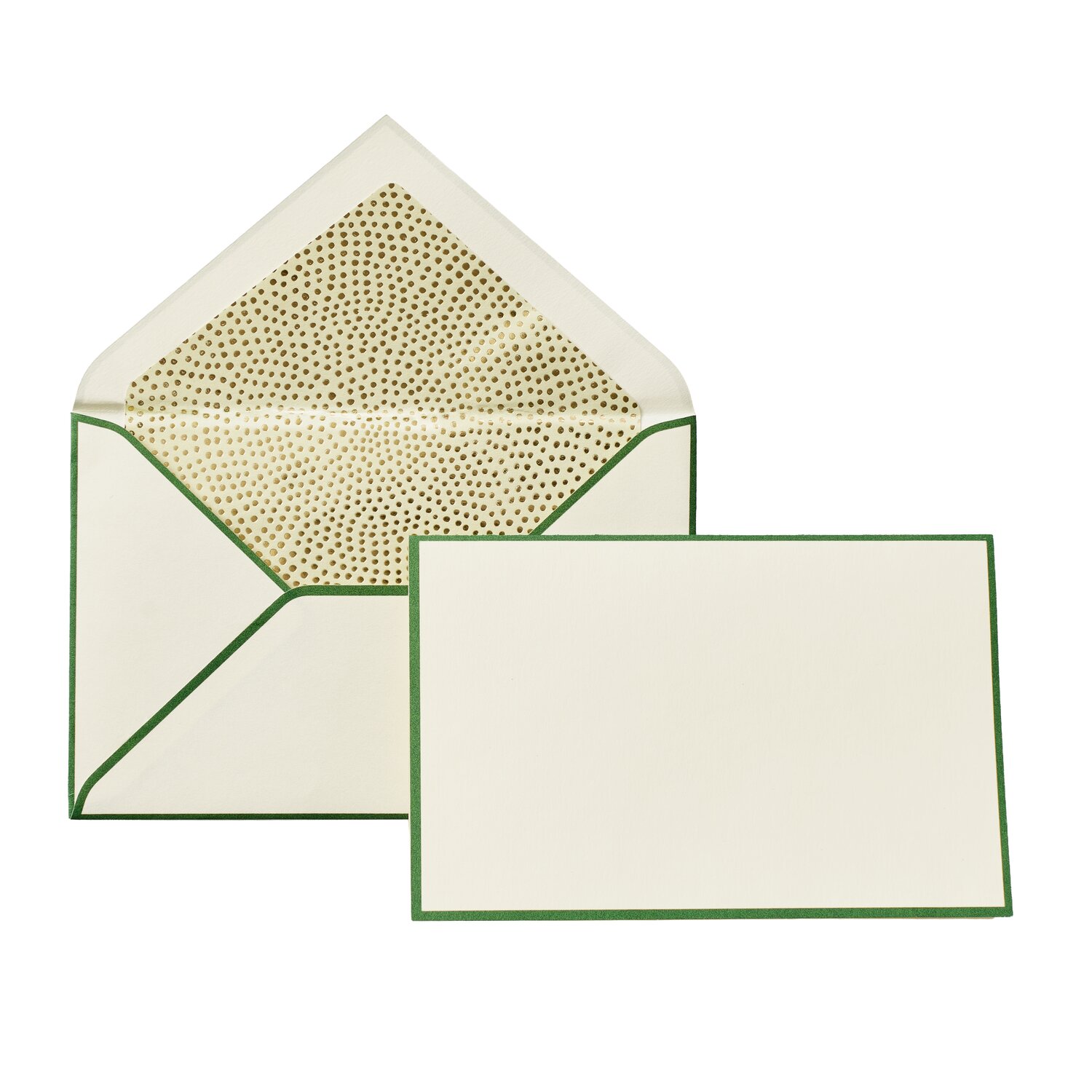 Premium Kartenset Creme/Grün Punkte 13,8x9cm von Rico Design