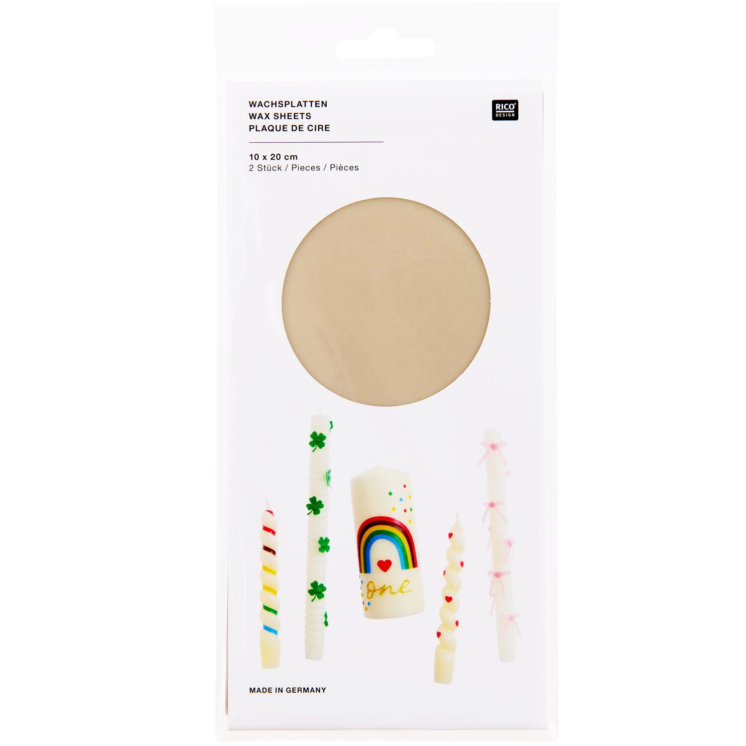 Wachsplatte 24x11cm Farbe Taupe von Rico Design