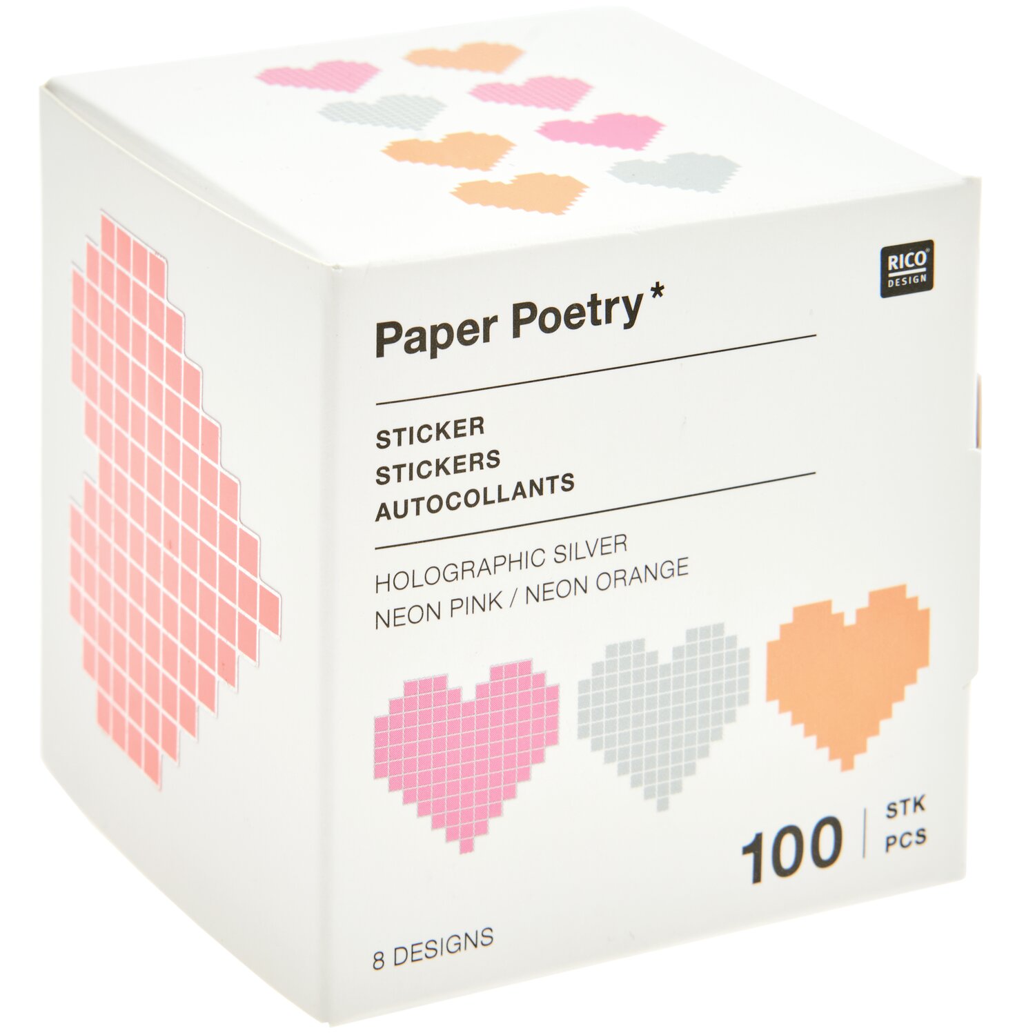 Paper Poetry Sticker Herzen auf der Rolle Ø5cm 100 Stück von Rico Design
