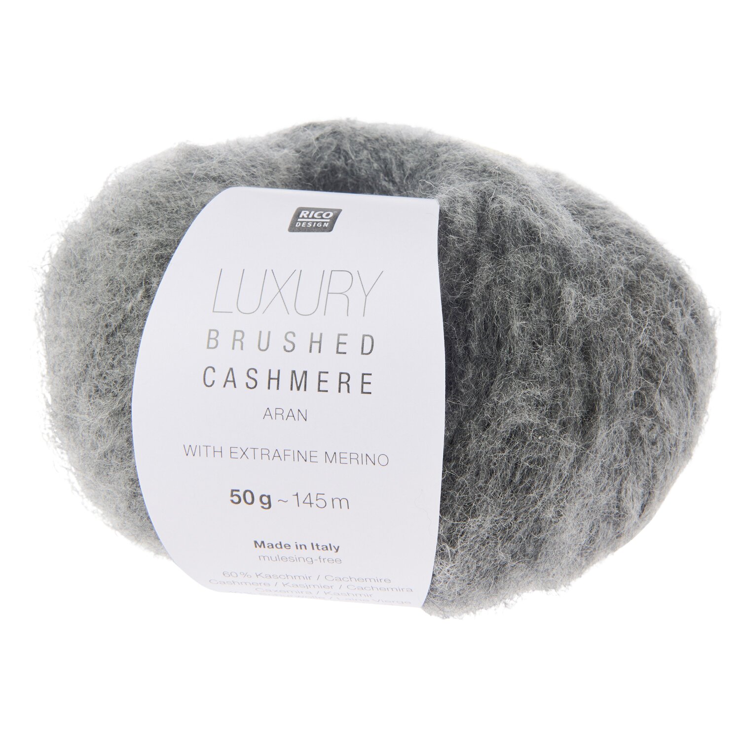 Luxury Brushed Cashmere aran 50g 145m Farbe Anthrazit von Rico Design