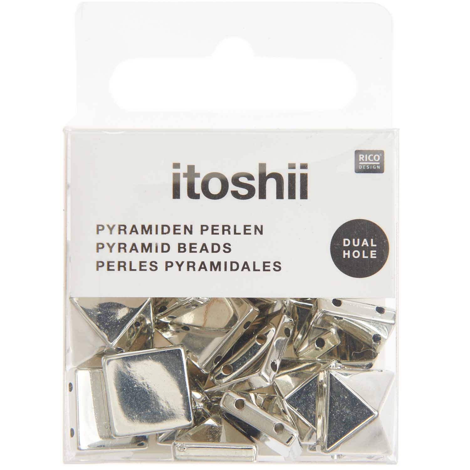 itoshii Pyramiden Perlen quadratisch silber