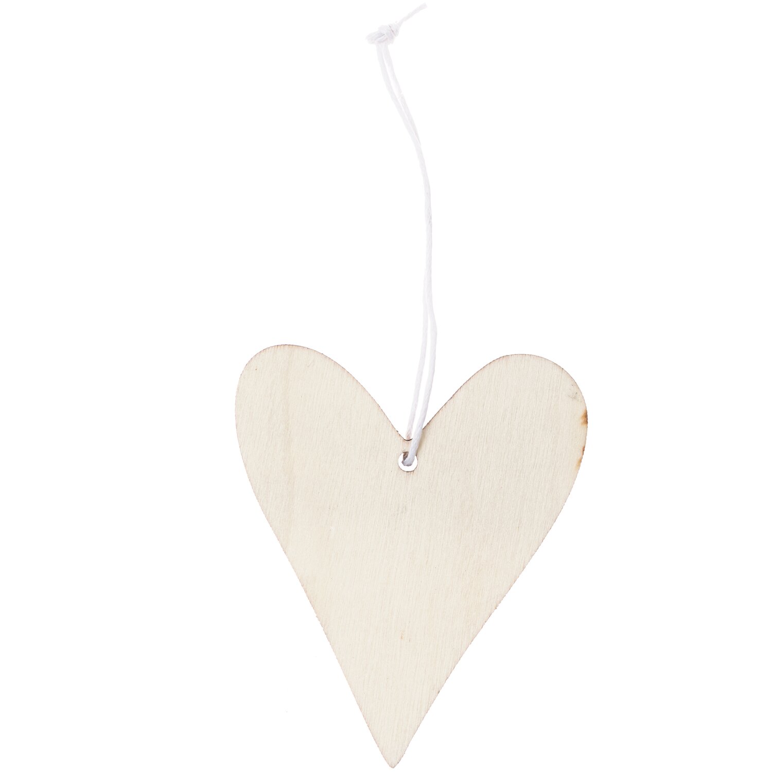 Holzhänger Herz natur von Rico Design in Beige. Dekorativer Herzanhänger aus Holz mit weißer Schnur. Ideal für kreative Bastelprojekte.