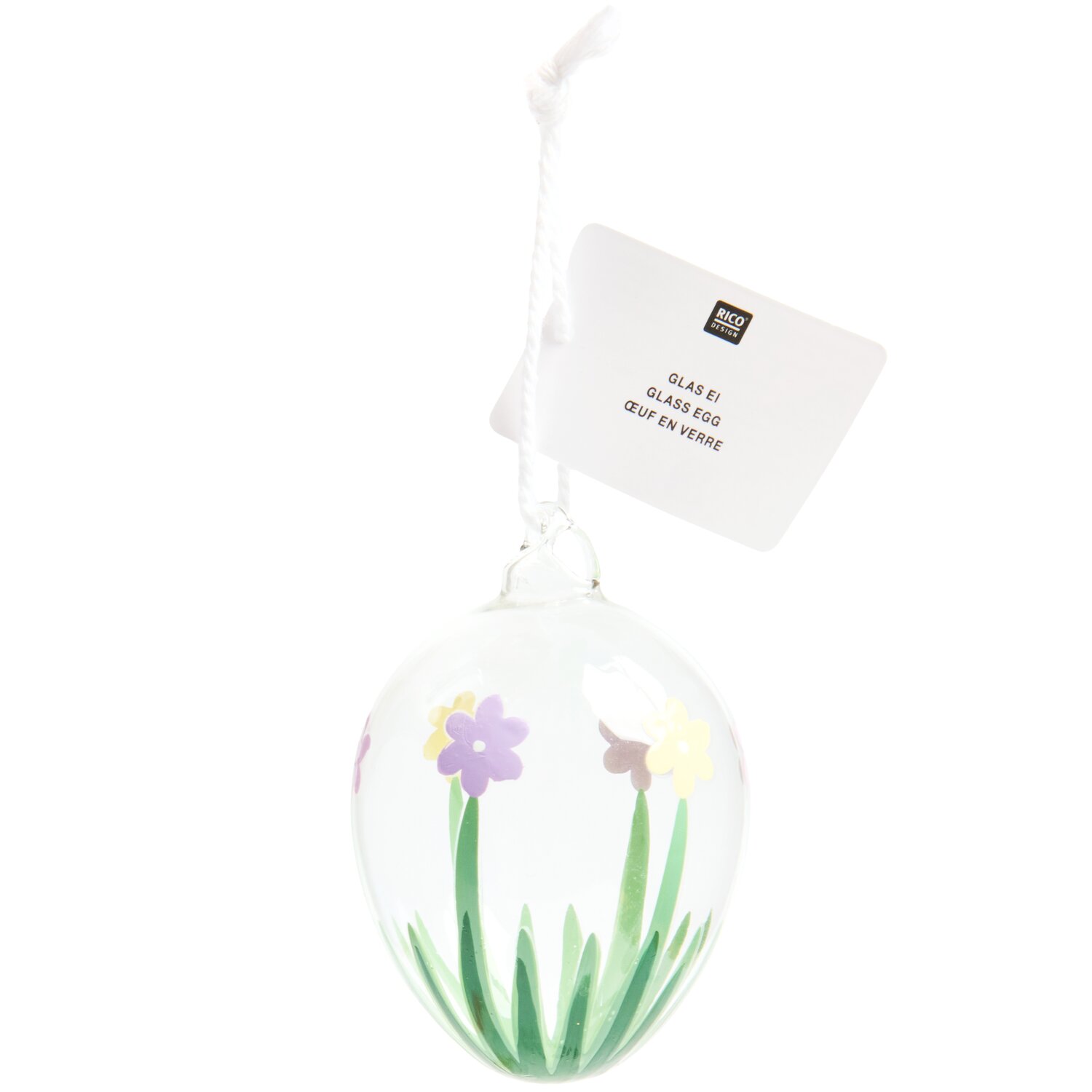 Glas Ei Blumenwiese 9xØ6cm von Rico Design