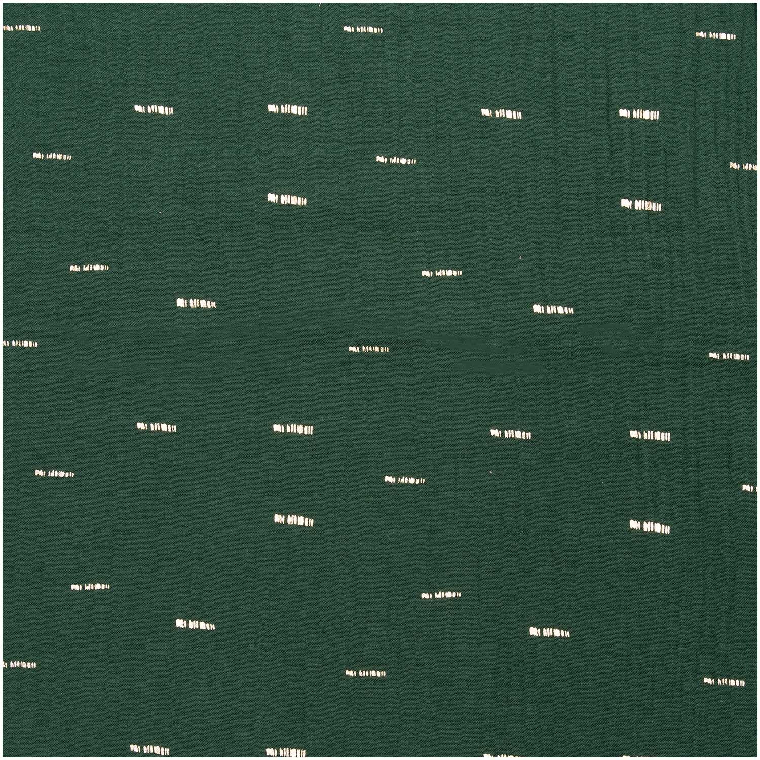 Krinkelmusselin-Druckstoff grün Hot Foil 50x130cm