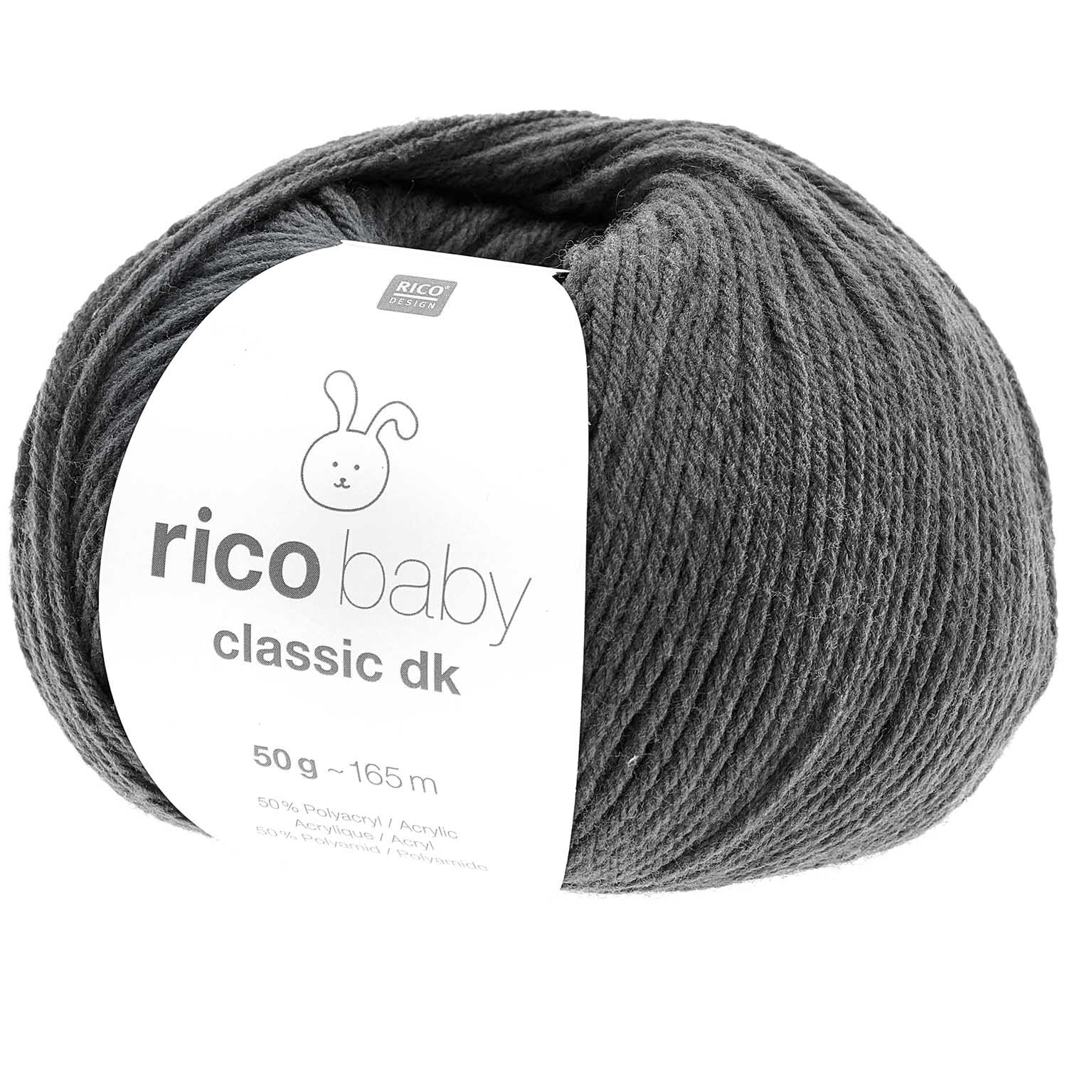 Rico Baby Classic dk 50g 165m Farbe Schiefer von Rico Design Rico Baby Classic dk Wolle in Schiefer von Rico Design, 50g Knäuel, ideal für Strickprojekte.