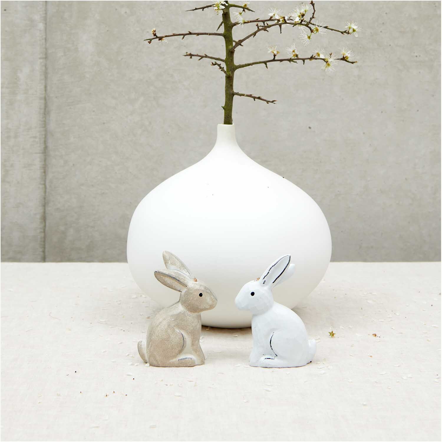 Holzanhänger Hase groß weiß 1 Stück Holzanhänger Hase groß weiß 1 Stück