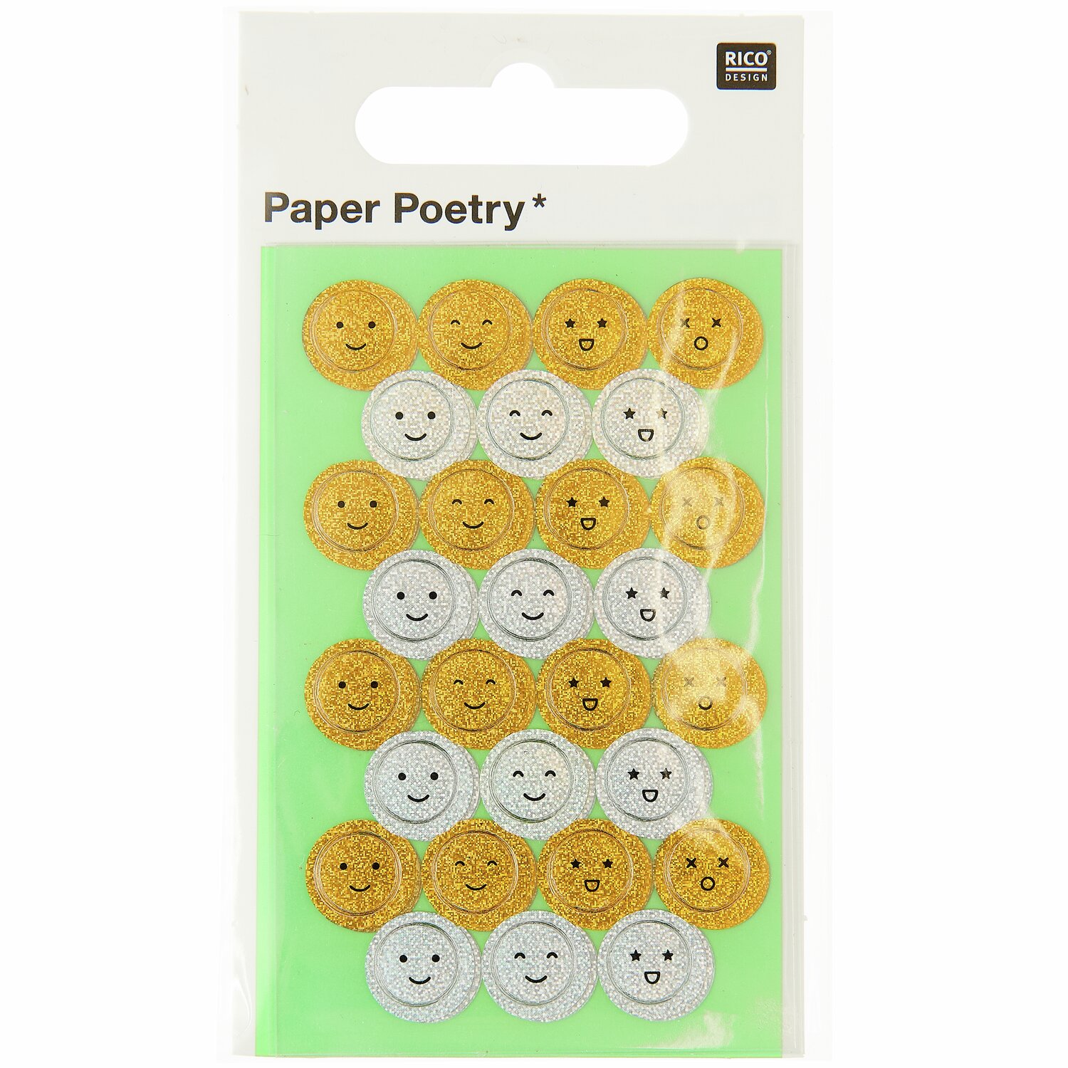 Paper Poetry Mini Foliensticker Gesichter 3 Blatt von Rico Design