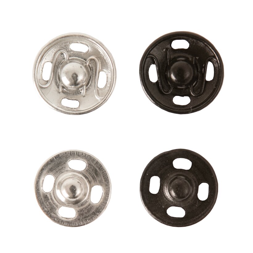 Druckknöpfe Mix Silber-Schwarz 12mm 12 Stück von Rico Design