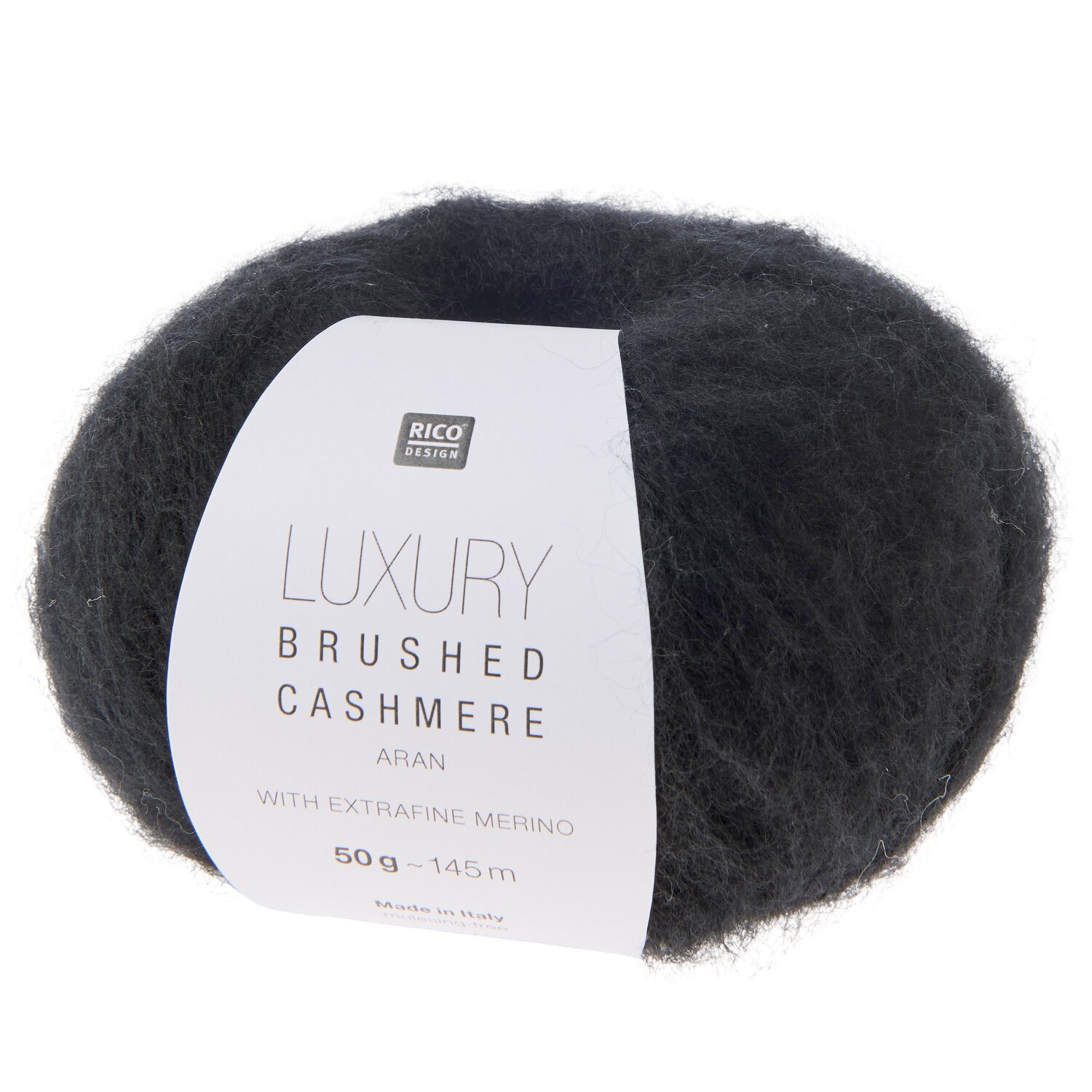 Luxury Brushed Cashmere aran 50g 145m Farbe Schwarz von Rico Design