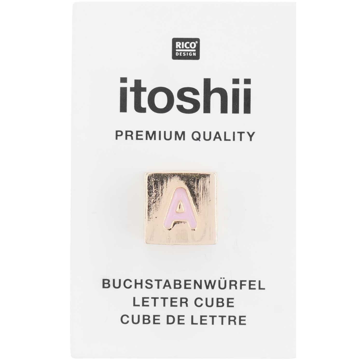 itoshii - Ponii Beads Buchstabenwürfel gold 10x10x10mm von Rico Design