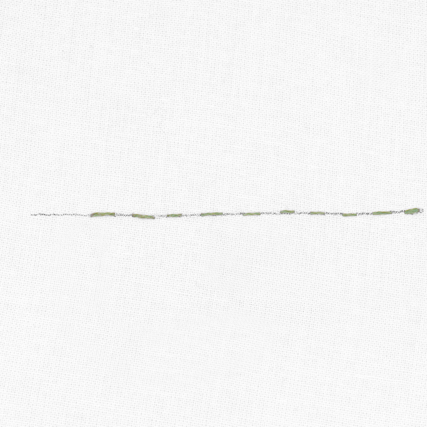 Schritt 3 in der Stickanleitung für einen Vorstich