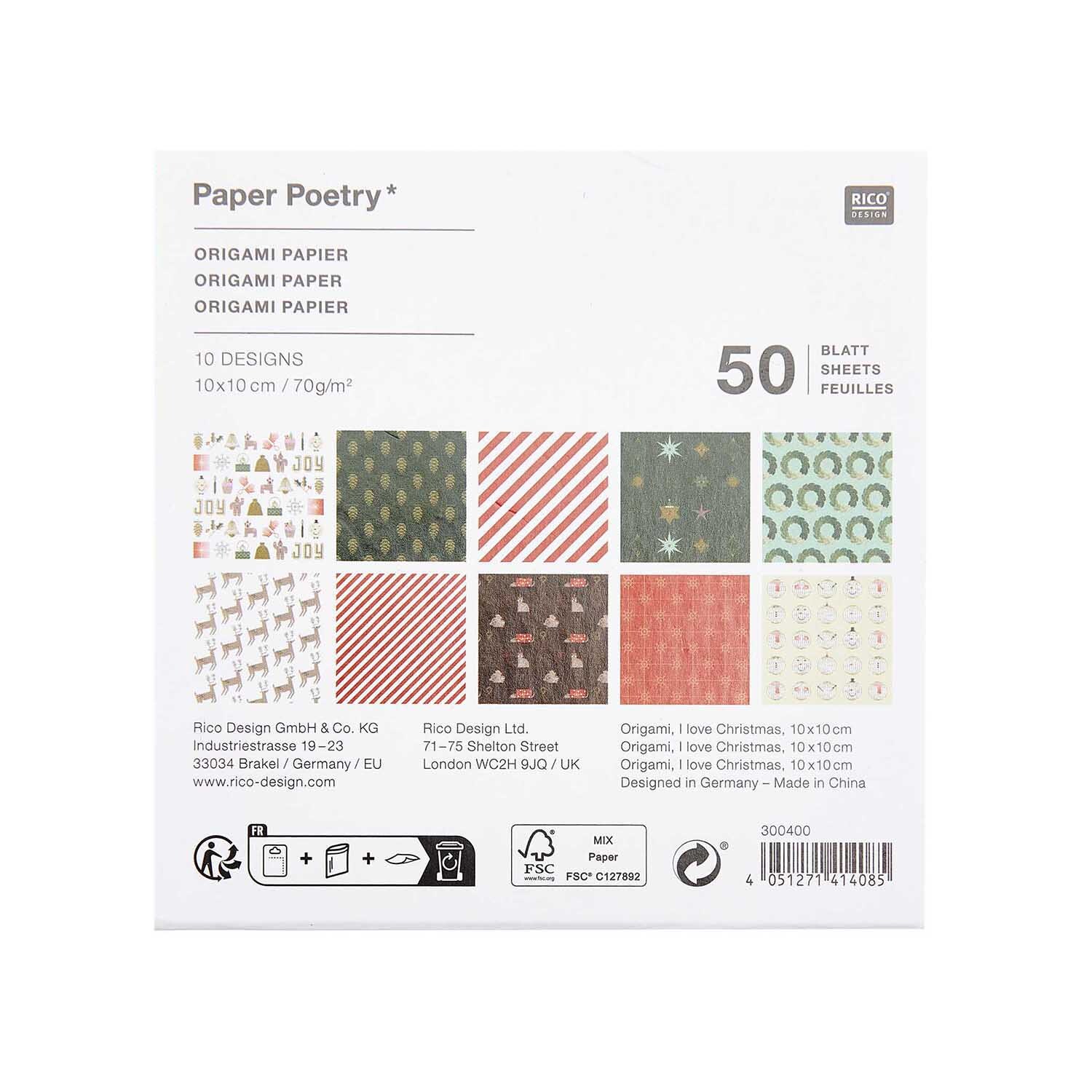 Paper Poetry Origami I love Christmas 50 Blatt Paper Poetry Origami I love Christmas 50 Blatt
