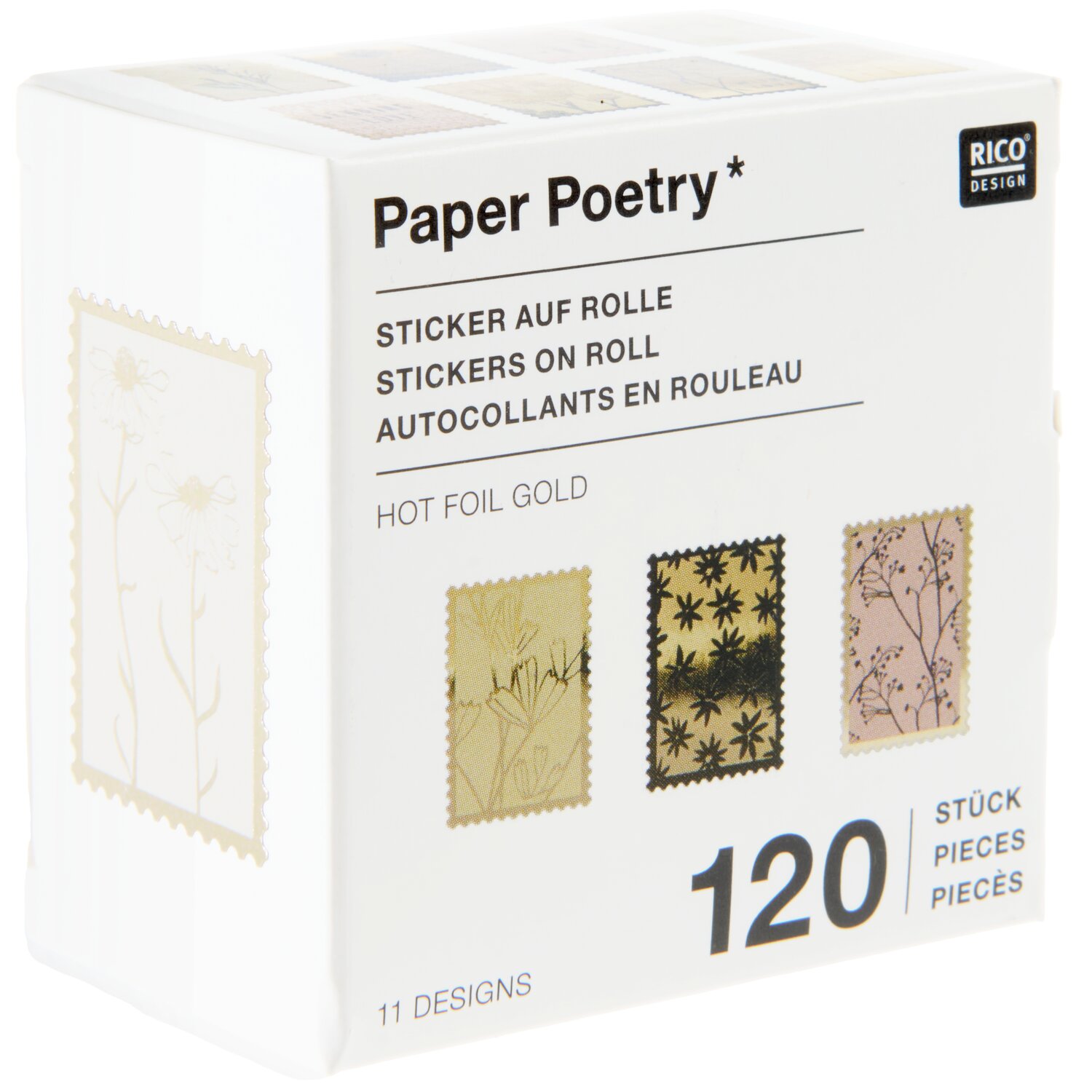 Paper Poetry Mini Sticker auf Rolle Briefmarken 120 Stück von Rico Design
