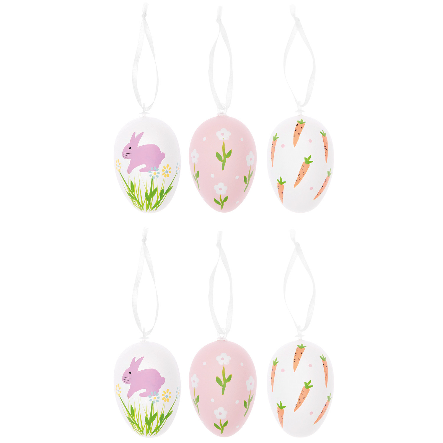 Deko-Eier Set Weiß/Rosa Deko-Eier Set Weiß/Rosa