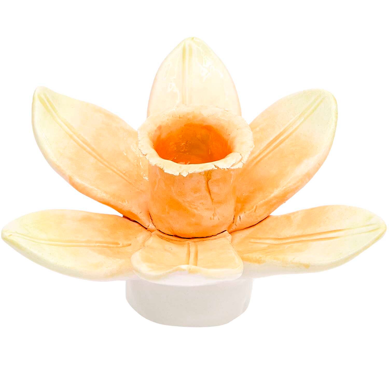 Keramik-Kerzenhalter Narzisse Ø12,5x7cm von Rico Design