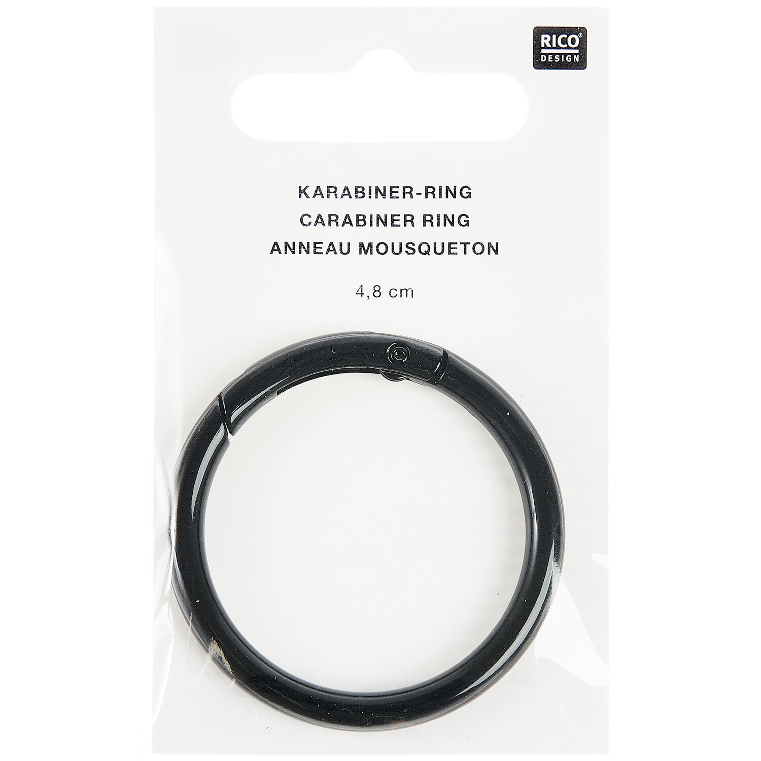 Karabiner-Ring Ø4,8cm Farbe Schwarz von Rico Design