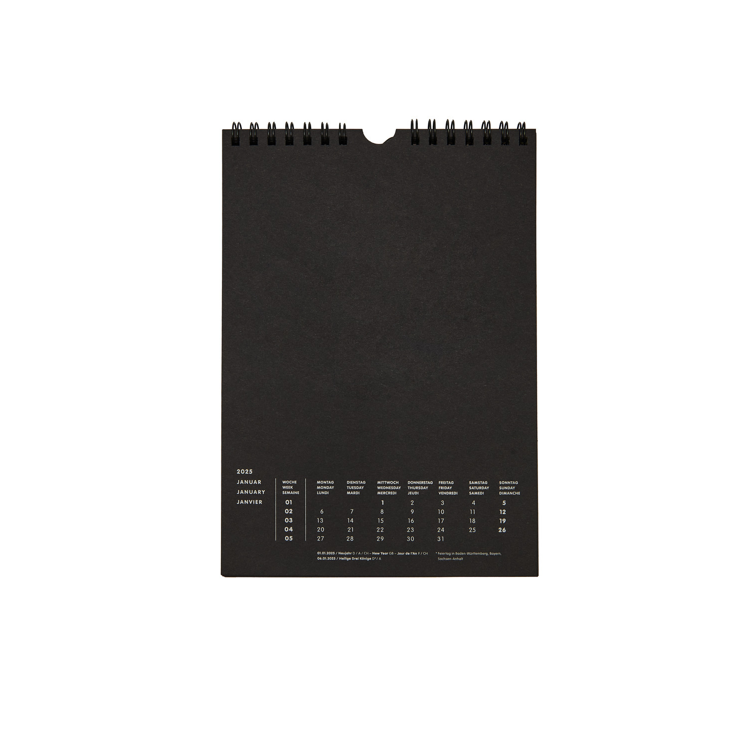 Paper Poetry Kalender 2025 schwarz DIN A5 von Rico Design