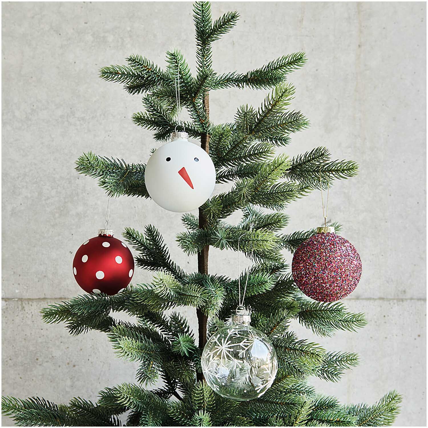 Glaskugel Baumschmuck mit Eiskristallen 8cm von C.Kreul 
