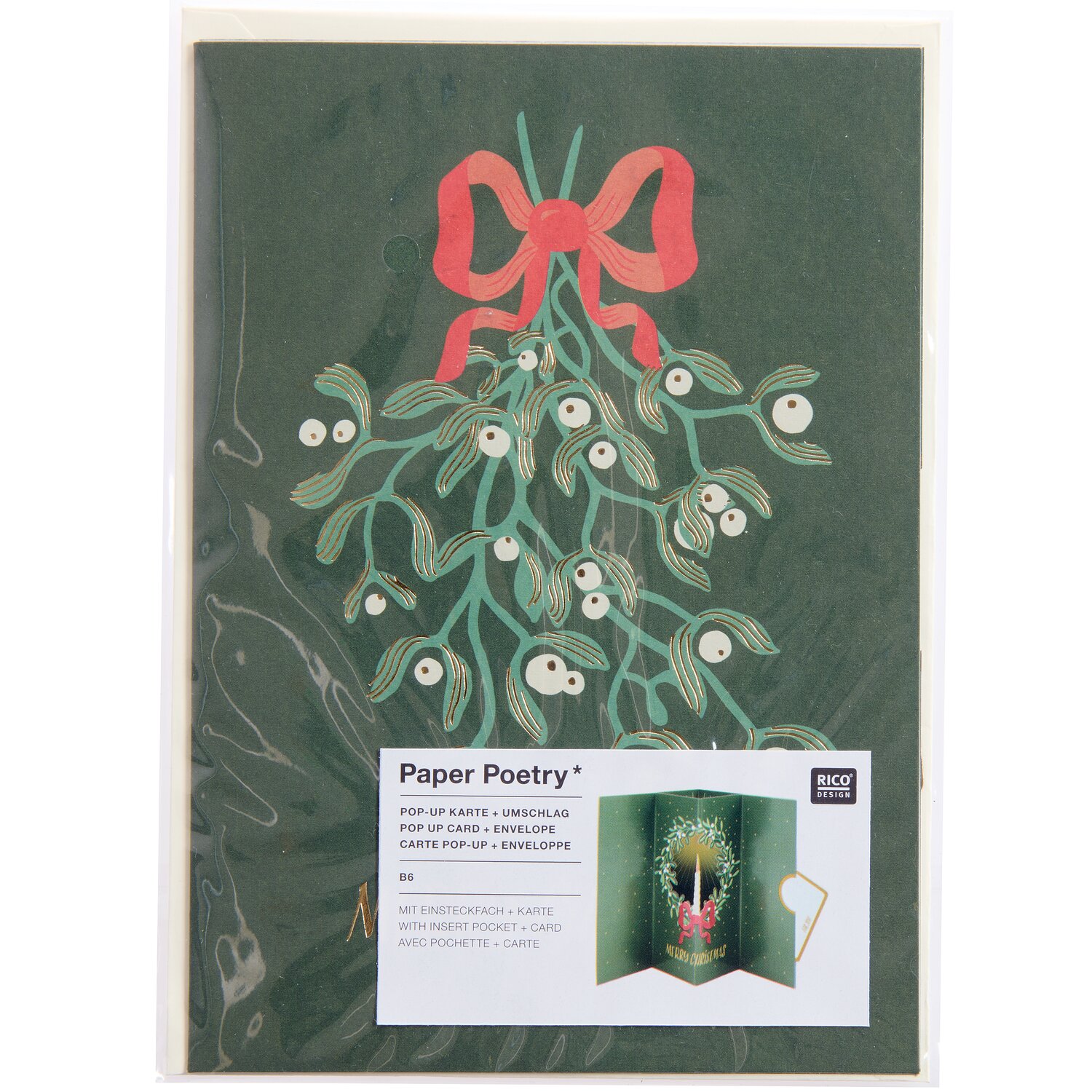 Paper Poetry Pop Up Karte Advent Kerze B6 von Rico Design