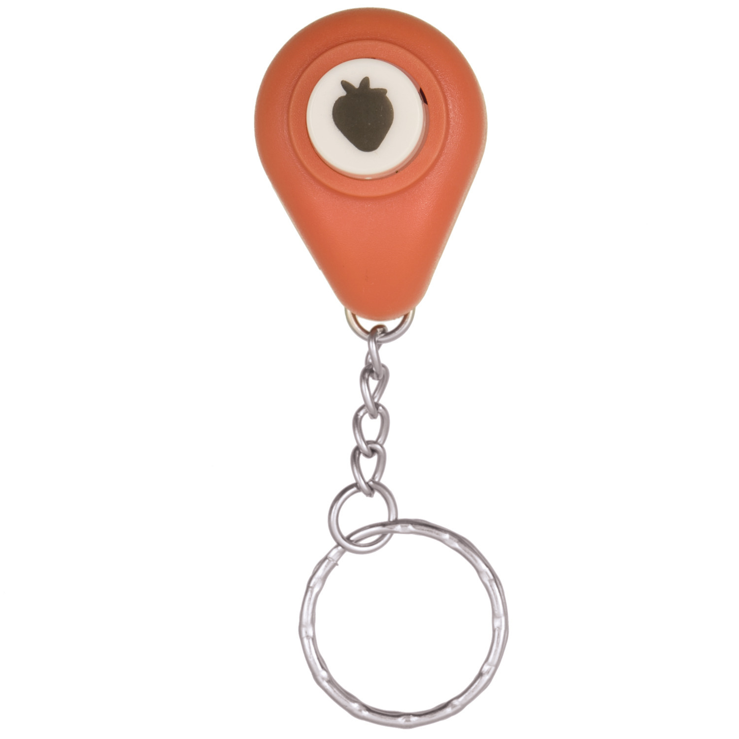 Mini Motivstanzer 1cm von Rico Design: Oranger Stanzer mit Erdbeer-Motiv und Schlüsselanhänger. Ideal für kreative Bastelprojekte.