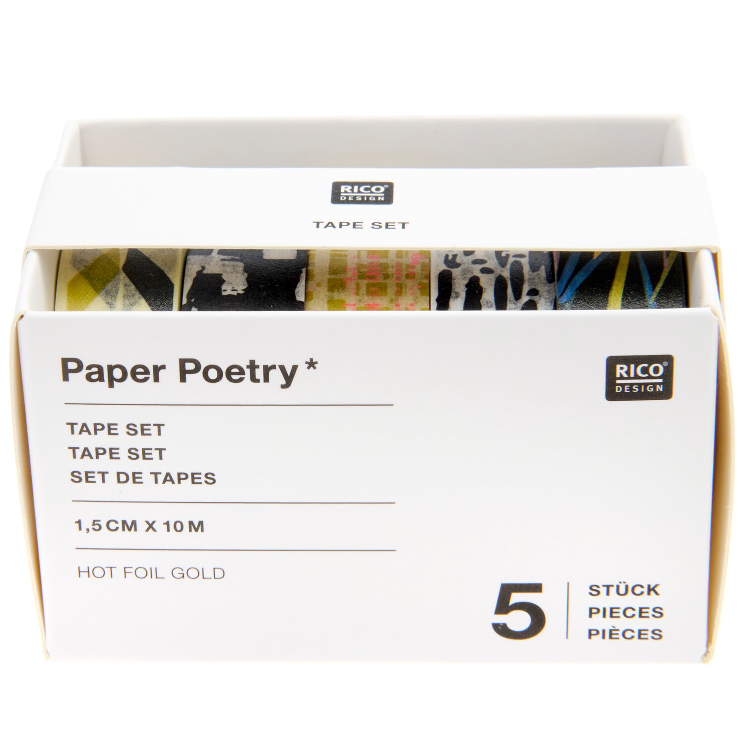 Paper Poetry Tape Set In the Meadow Texturen 5 Stück 1,5cmx10m von Rico Design