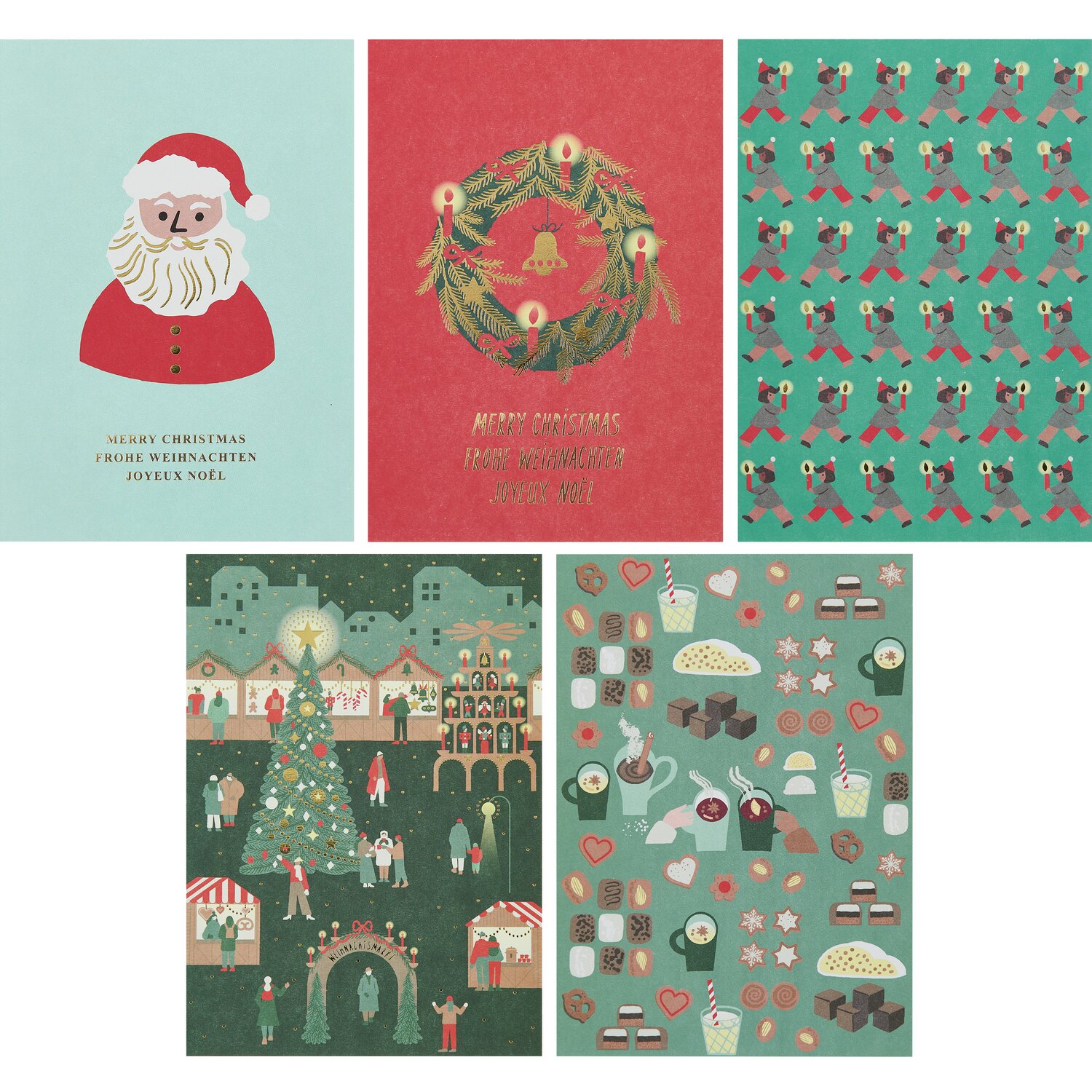 Paper Poetry Postkartenblock Weihnachtsmarkt 10 Stück 12,5x17,6cm von Rico Design