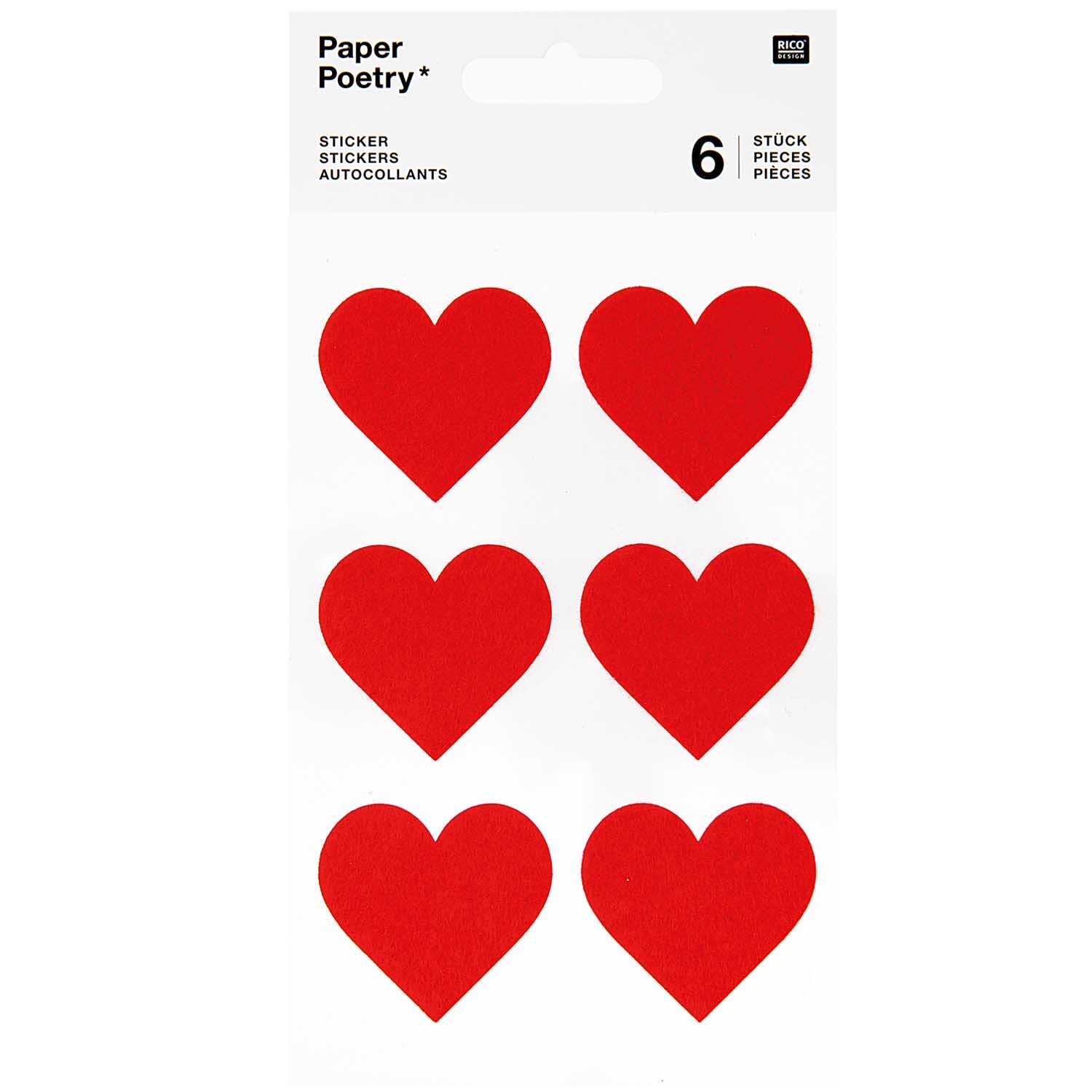 Paper Poetry Filzsticker Herzen groß 1 Blatt Paper Poetry Filzsticker Herzen groß 1 Blatt