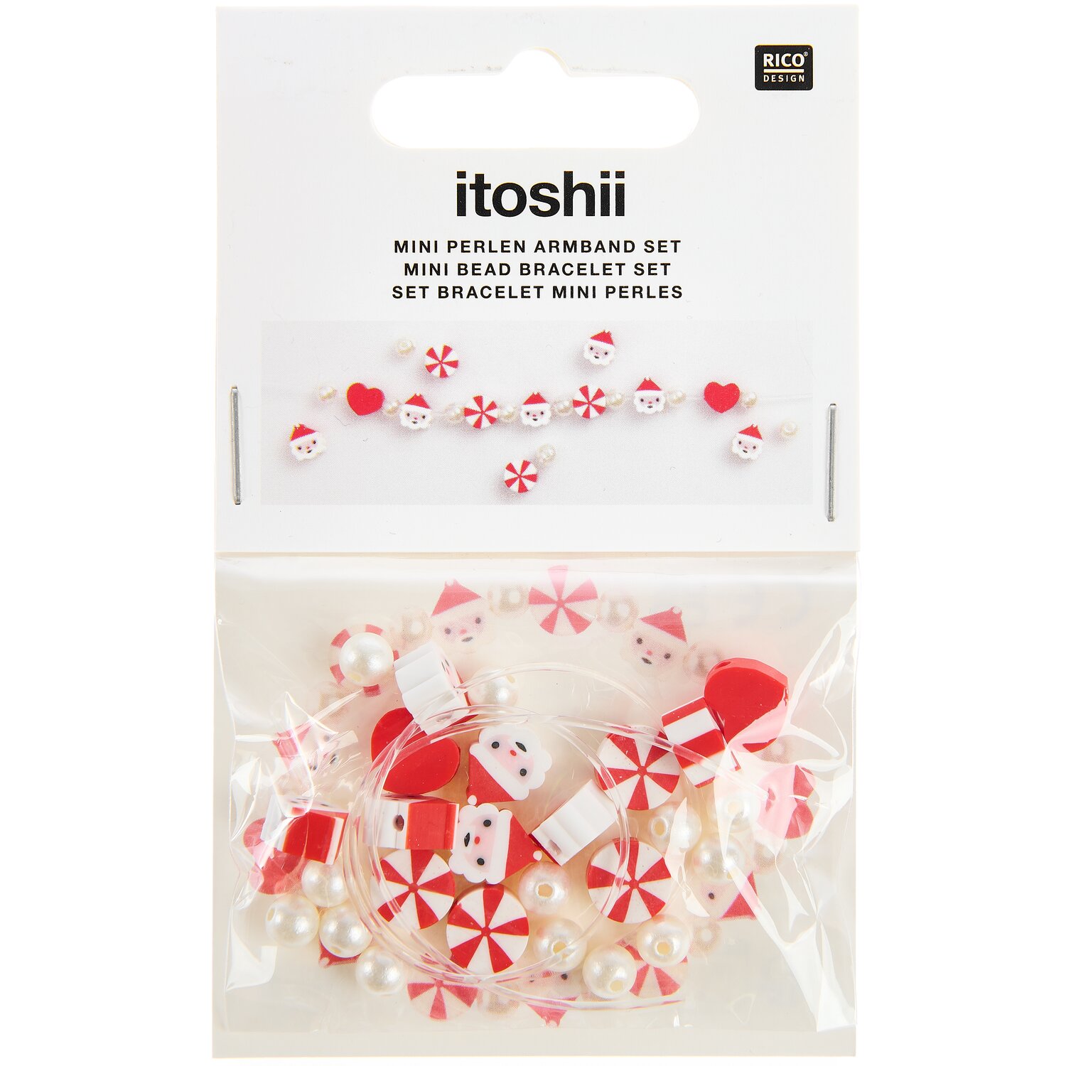 Mini Perlen Armband Set Santa & Candy Love von Rico Design