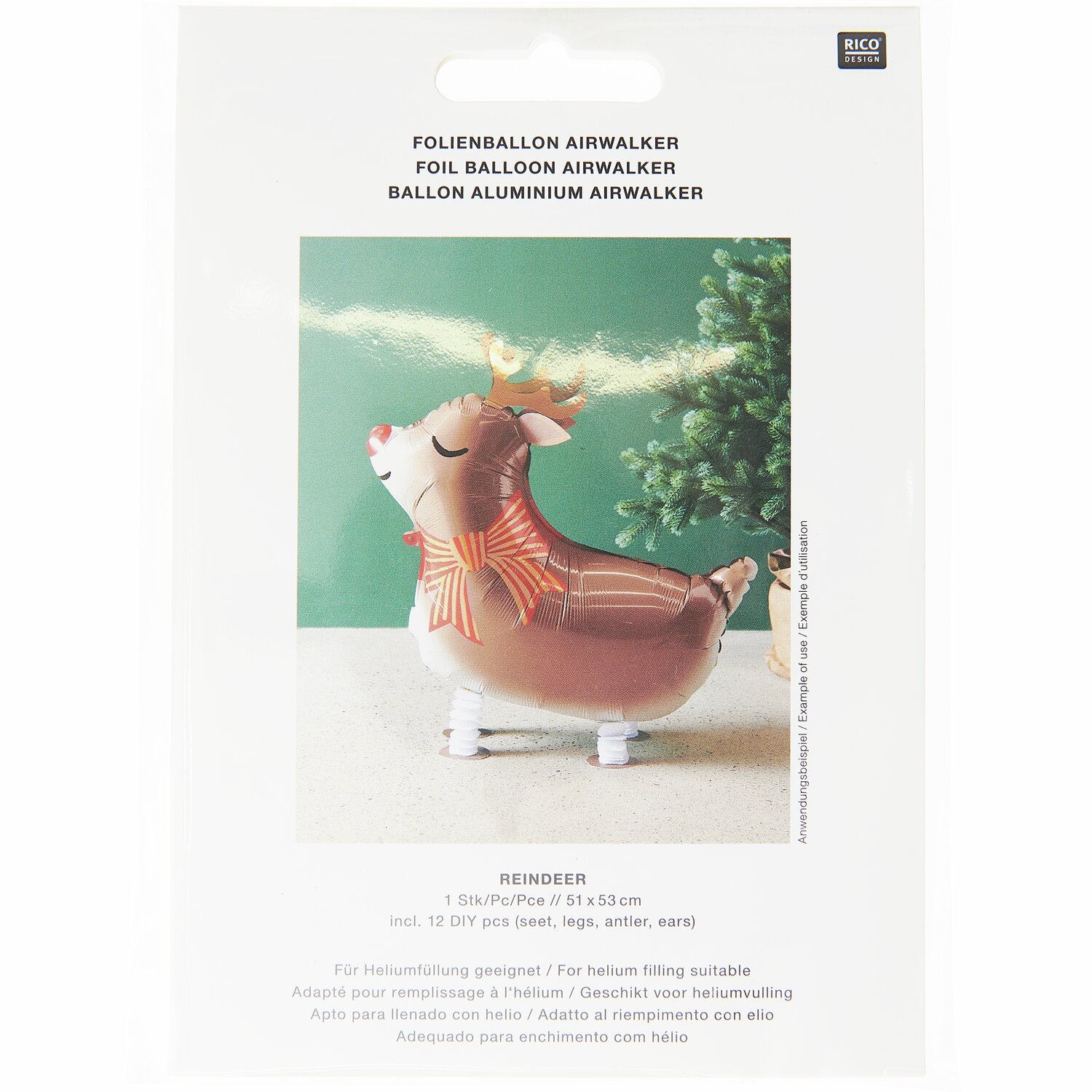 Folienballon Rentier laufend von Rico Design