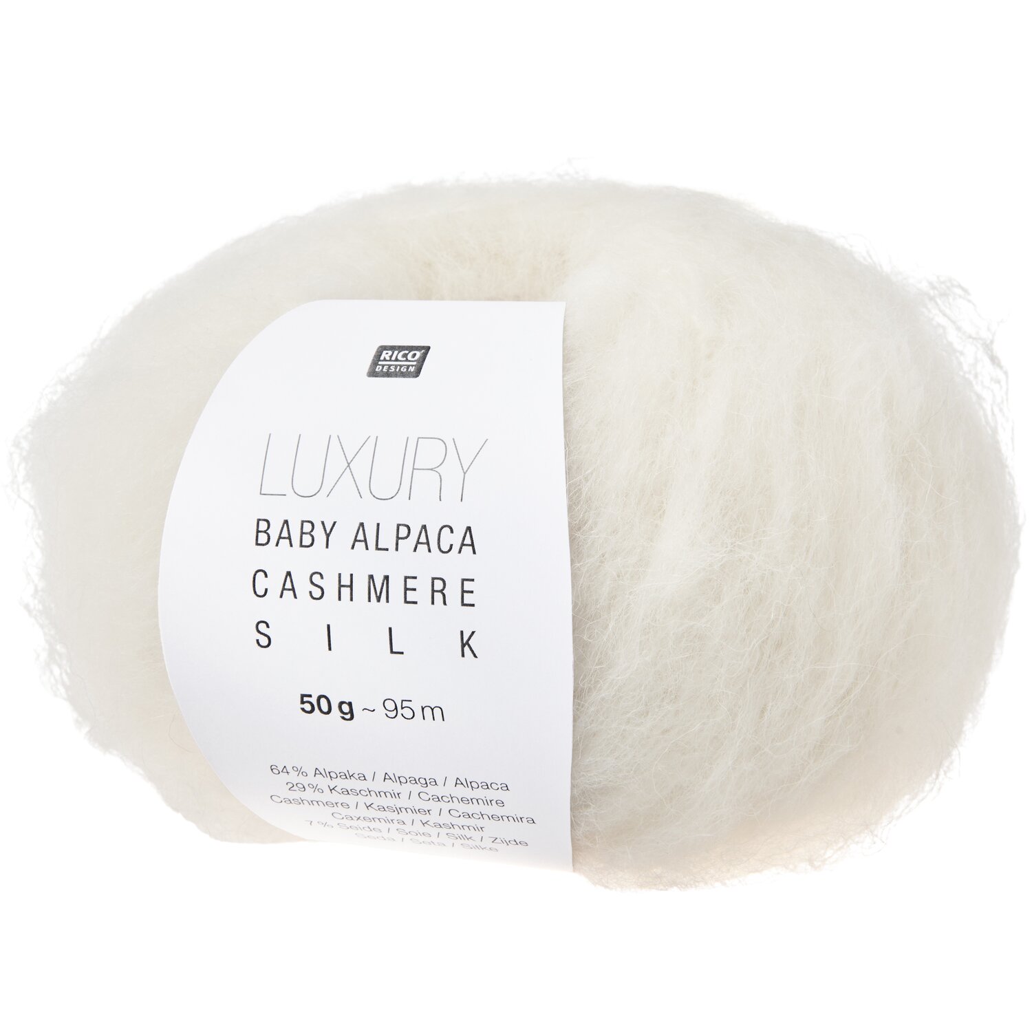 Luxury Baby Alpaca Cashmere Silk 50g 95m Farbe Creme von Rico Design