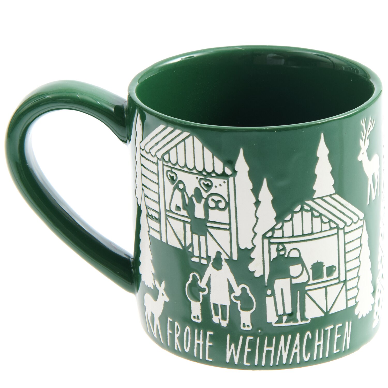 Porzellan Tasse Weihnachtsmarkt  Ø7,5x7,5cm Farbe Grün von Rico Design