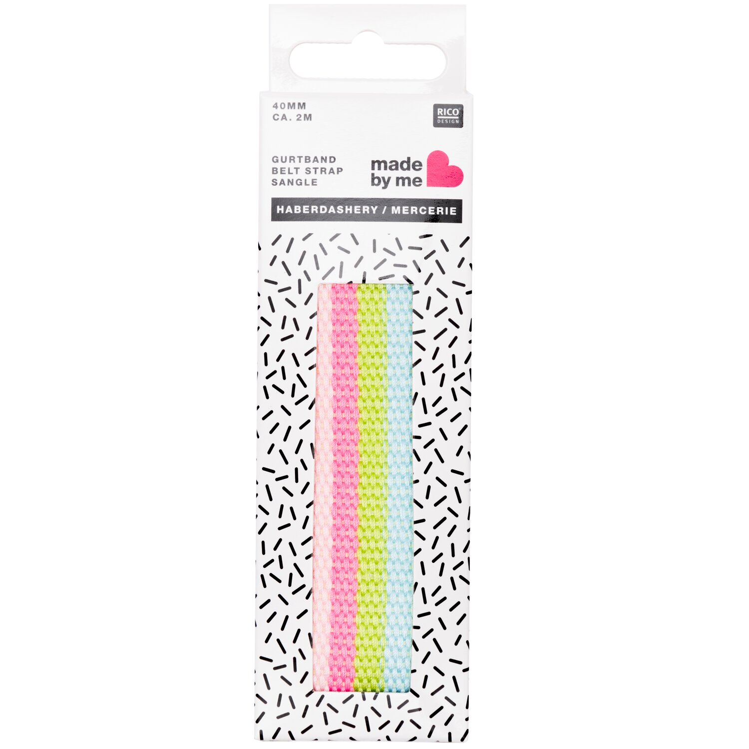 Gurtband gestreift 40mm 2m Farbe Pastell von Rico Design