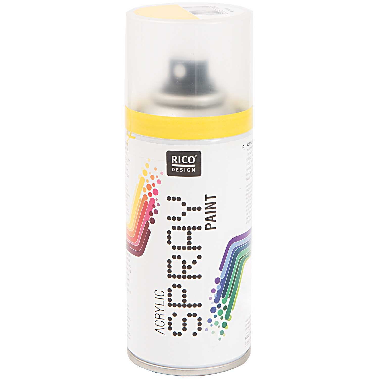 Spray Paint 150ml, Rico Design: Gelbe Acrylsprühfarbe in 150ml Dose, ideal für kreative Projekte.