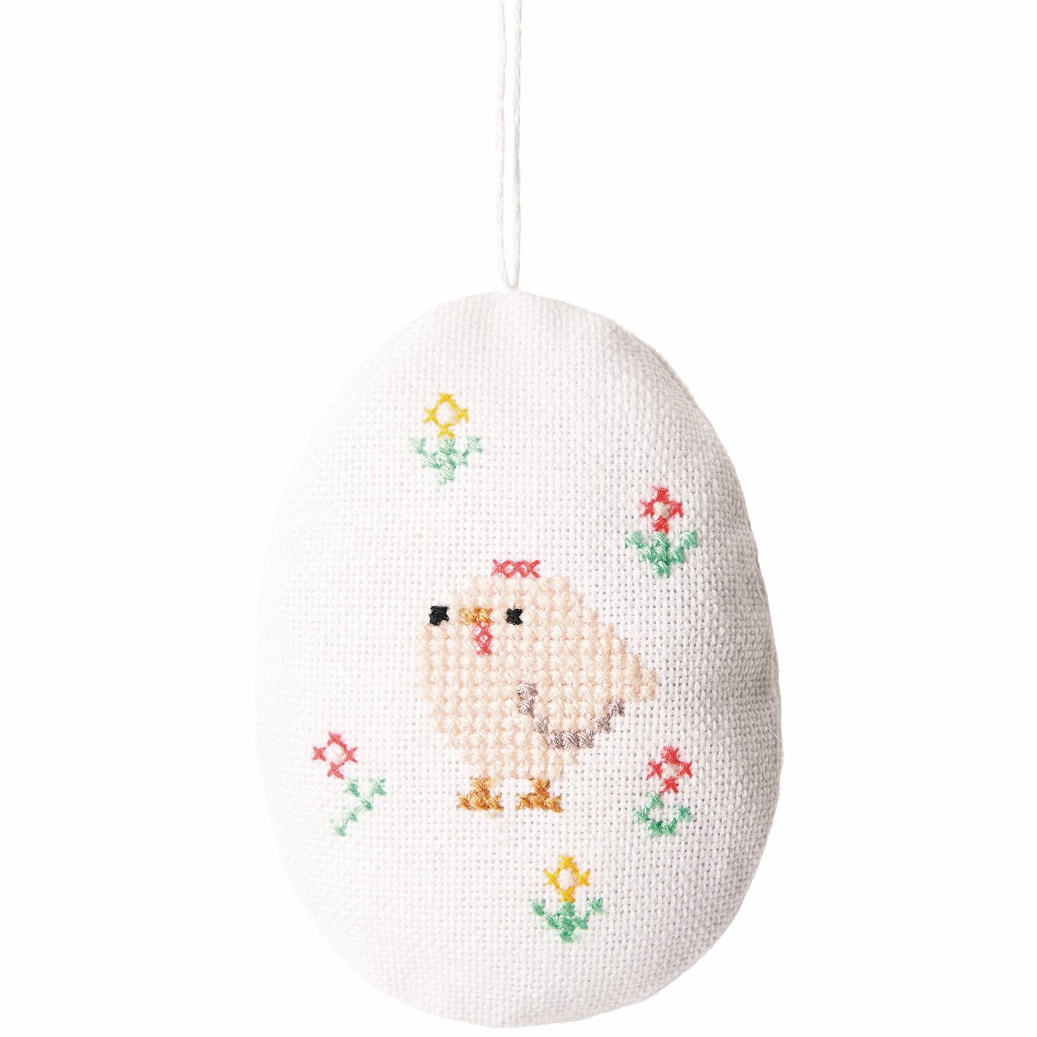 Stickbuch Futschikato 183: Weißes Ei mit Küken-Stickerei und bunten Blumen von Rico Design.