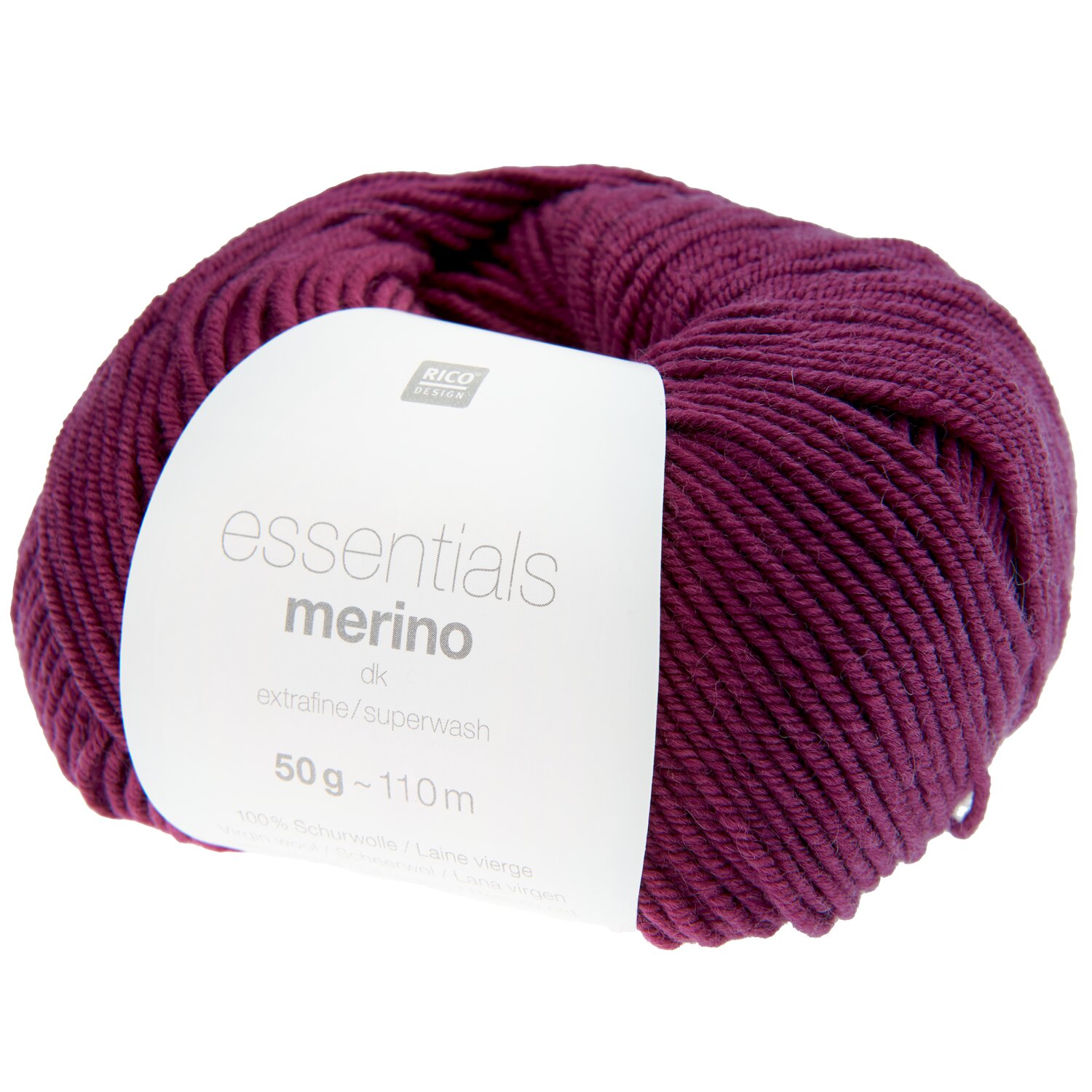 Essentials Merino dk 50g 110m Farbe Aubergine von Rico Design