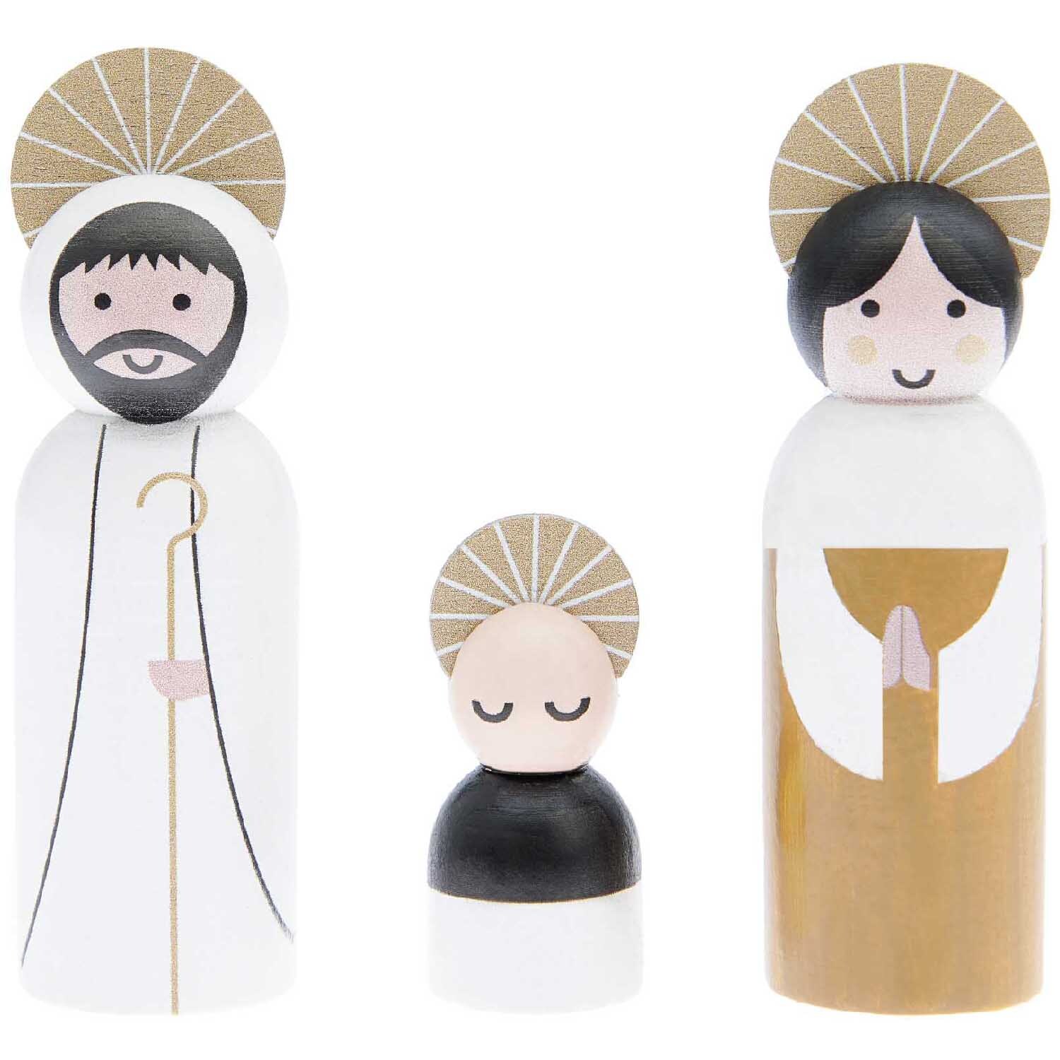 Voll-Holz-Krippen-Figuren natur Voll-Holz-Krippen-Figuren natur