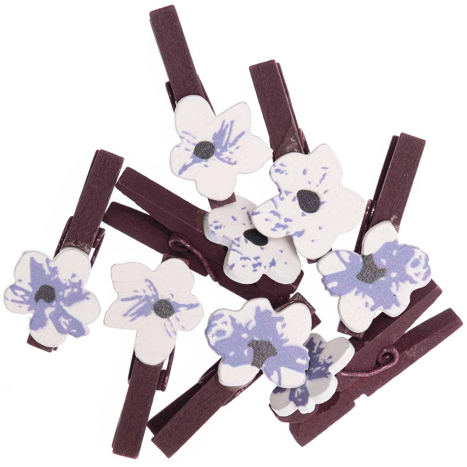 Dekoklammern Blüte mauve-blau 8 Stück Dekoklammern Blüte mauve-blau 8 Stück
