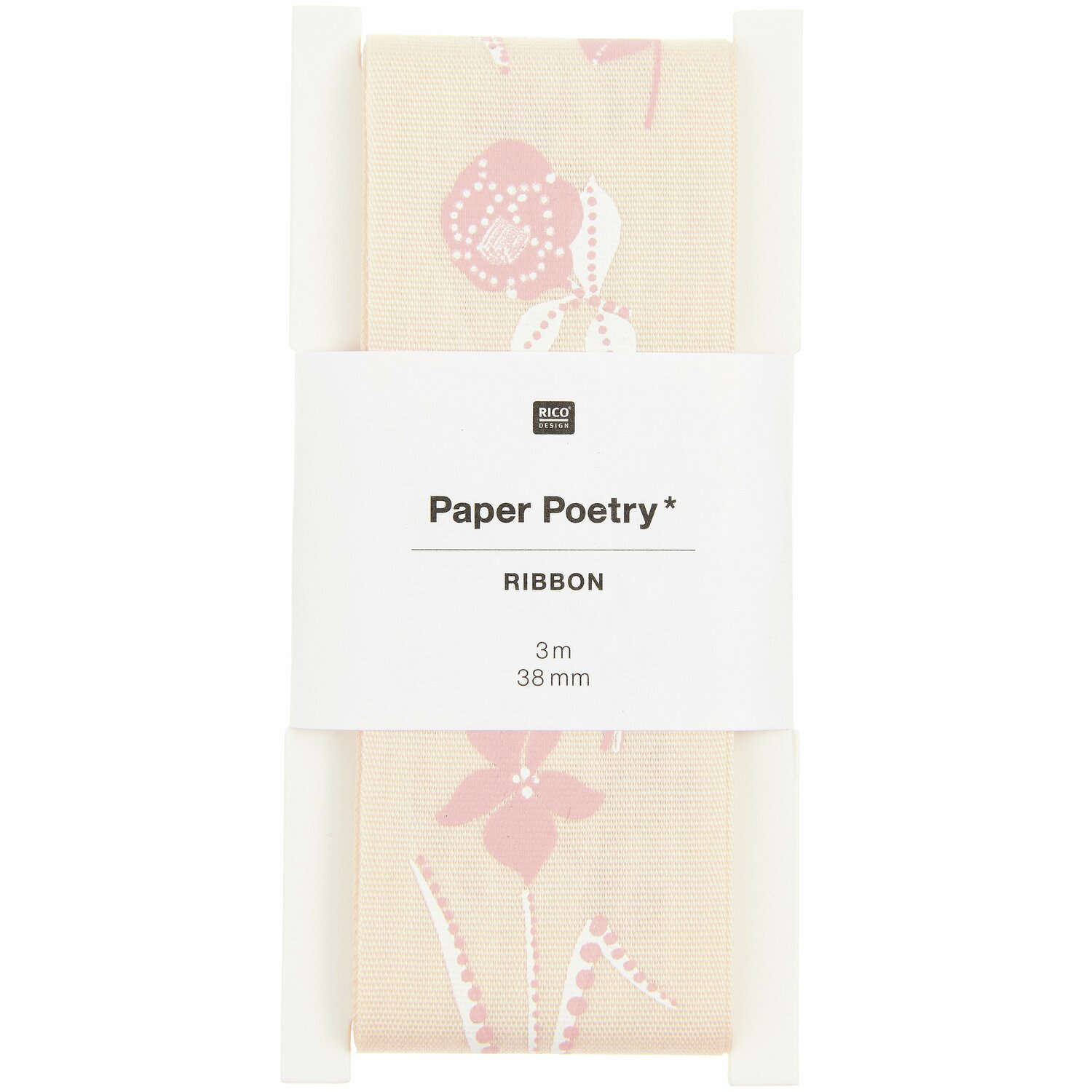 Paper Poetry Taftband Blumenwiese 38mmx3m Farbe Orange von Rico Design