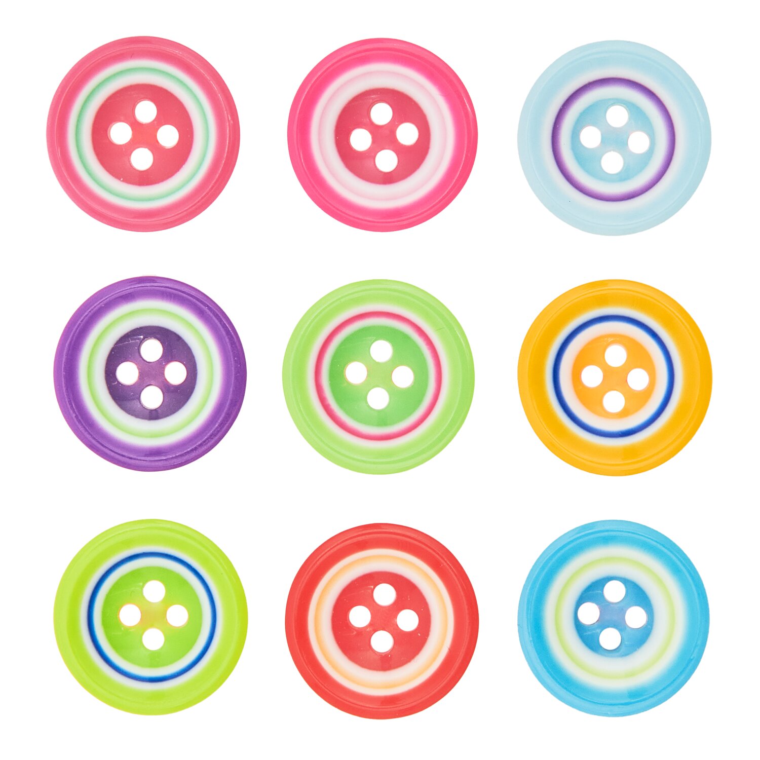 Knopfmix mehrfarbig 1,5cm 9 Stück von Rico Design