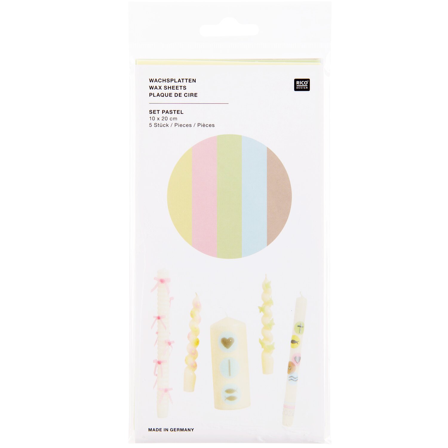 Wachsplatten Set Pastell 10x20cm von Rico Design