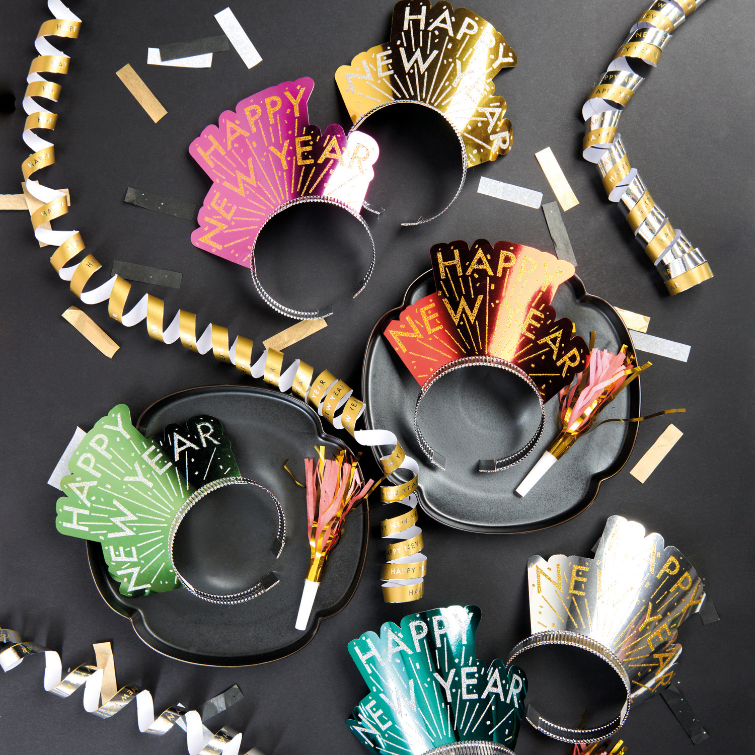 Haarreifen Happy New Year 6 Stück Haarreifen Happy New Year 6 Stück